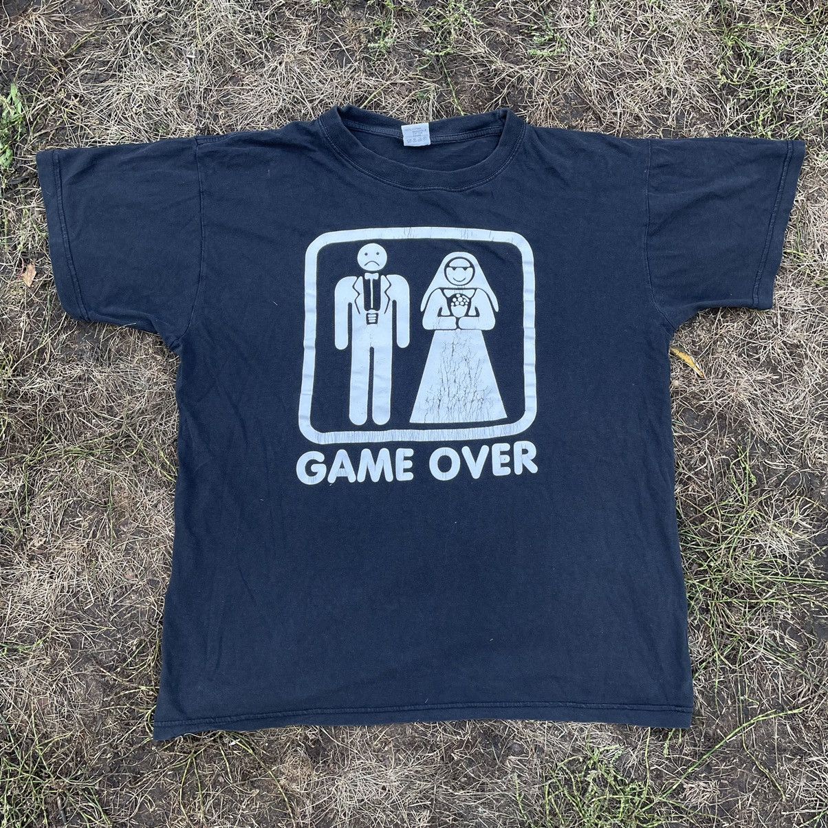 Vintage Vintage Y2K Game Over Graphic Tee Humor Streetwear Slim L Size US L / EU 52-54 / 3 - 1 Thumbnail