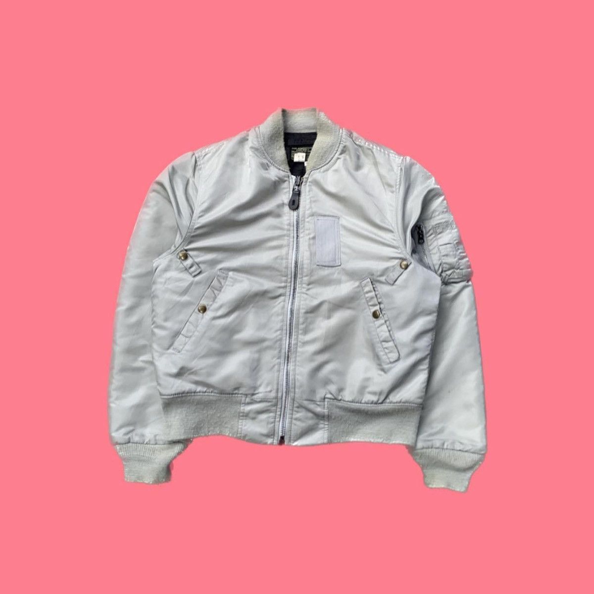 image of I Spiewak And Sons x Spiewak Vintage I Spiewak & Sons Ma-1 Flight Bomber Jacket in Silver (Size Med