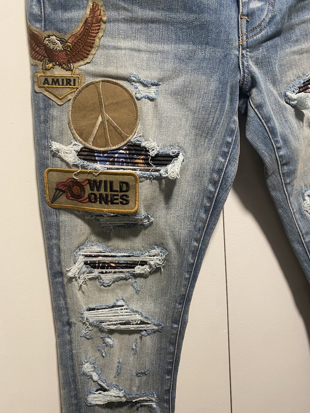 Amiri amiri bike patch jeans clay indigo distressed size 32 Size US 32 / EU 48 - 2 Thumbnail