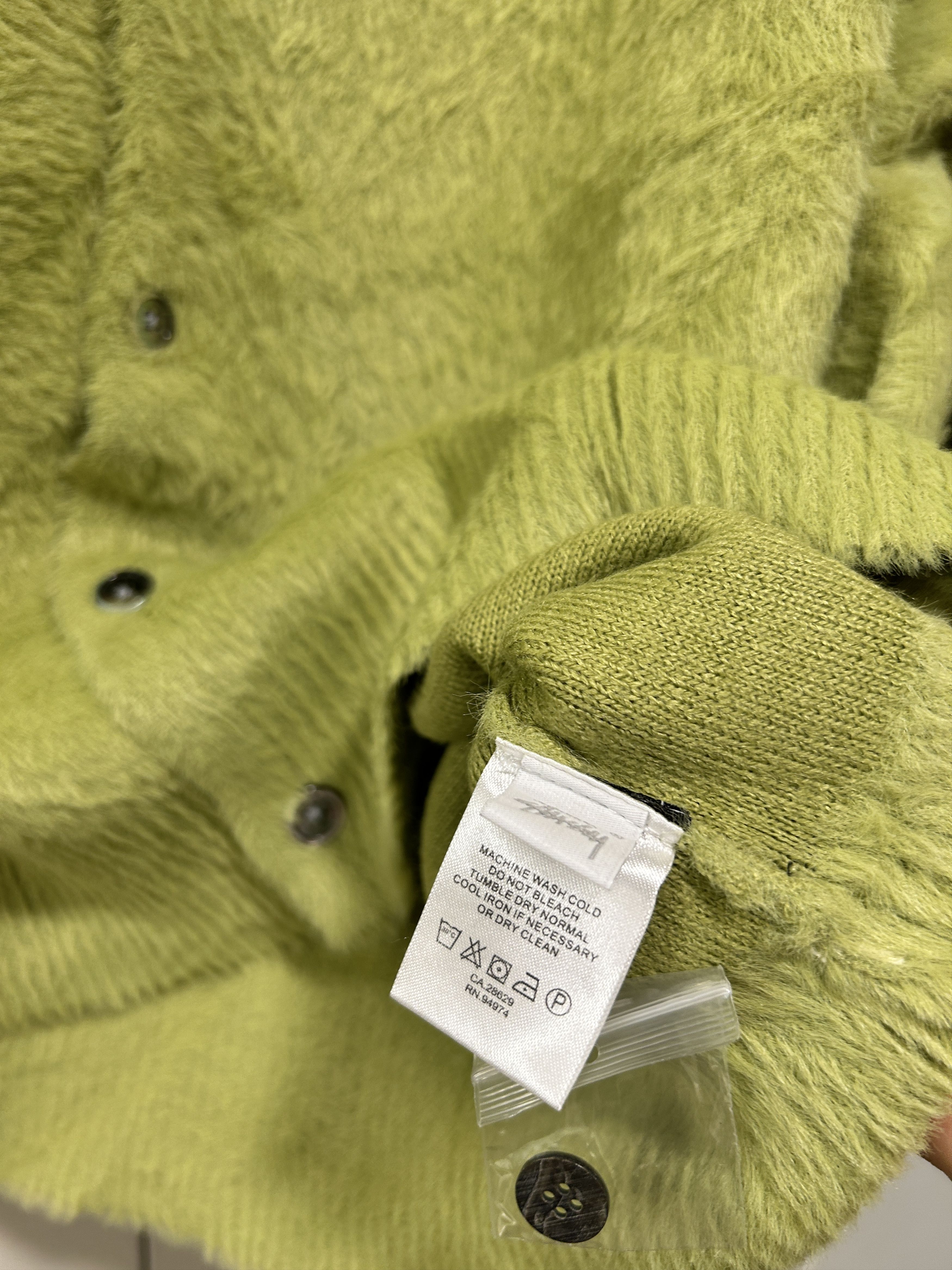 Stussy stussy shaggy cardigan lime Size US M / EU 48-50 / 2 - 6 Thumbnail