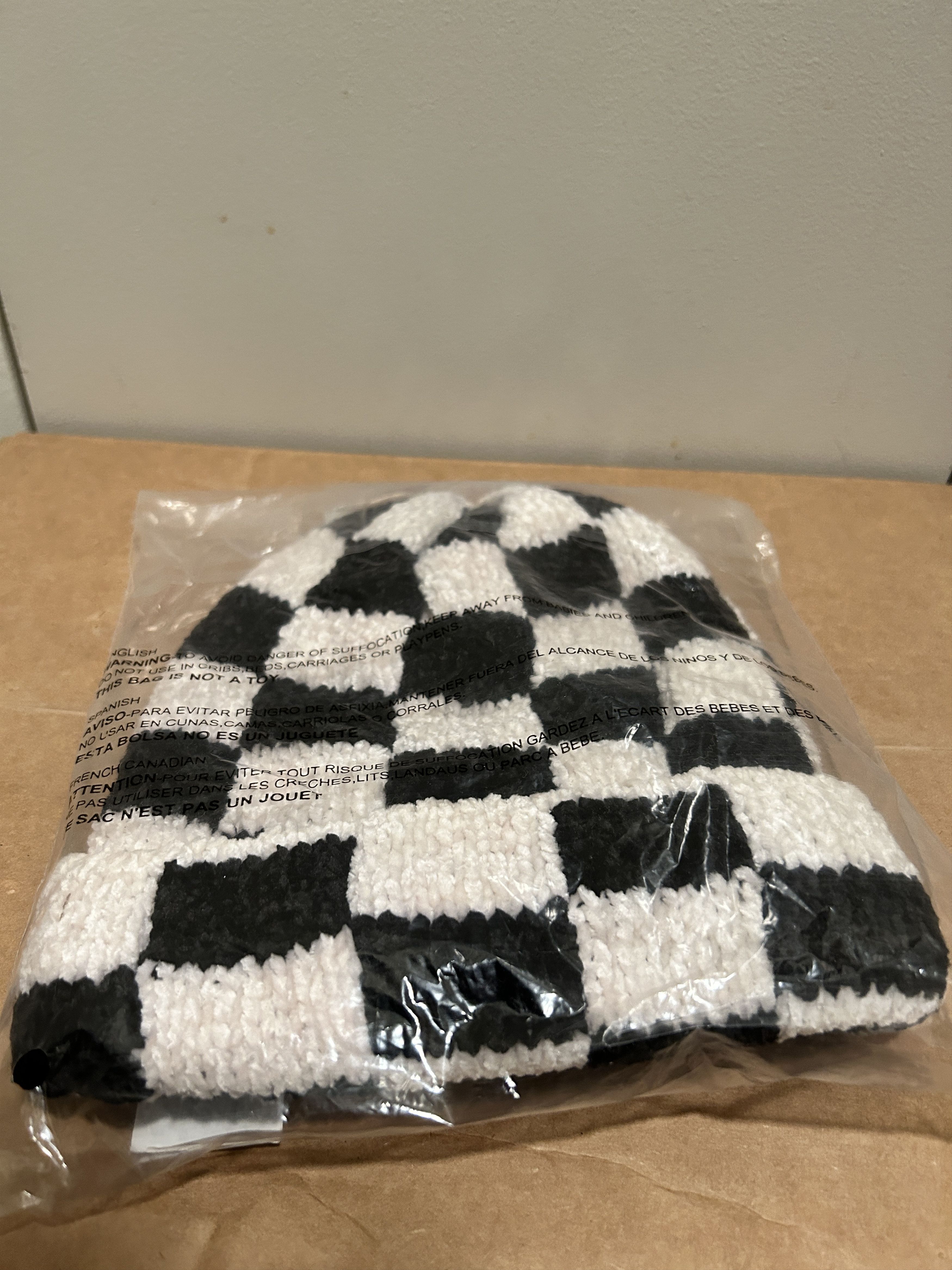 Stussy stussy crochet checker beanie - white/black Size ONE SIZE - 3 Thumbnail
