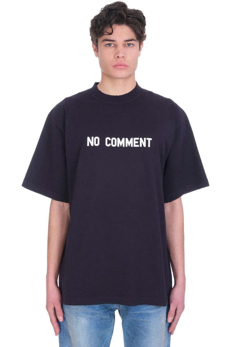 Balenciaga Navy Blue No Comment Oversized T-Shirt Size US S / EU 44-46 / 1 - 5 Thumbnail