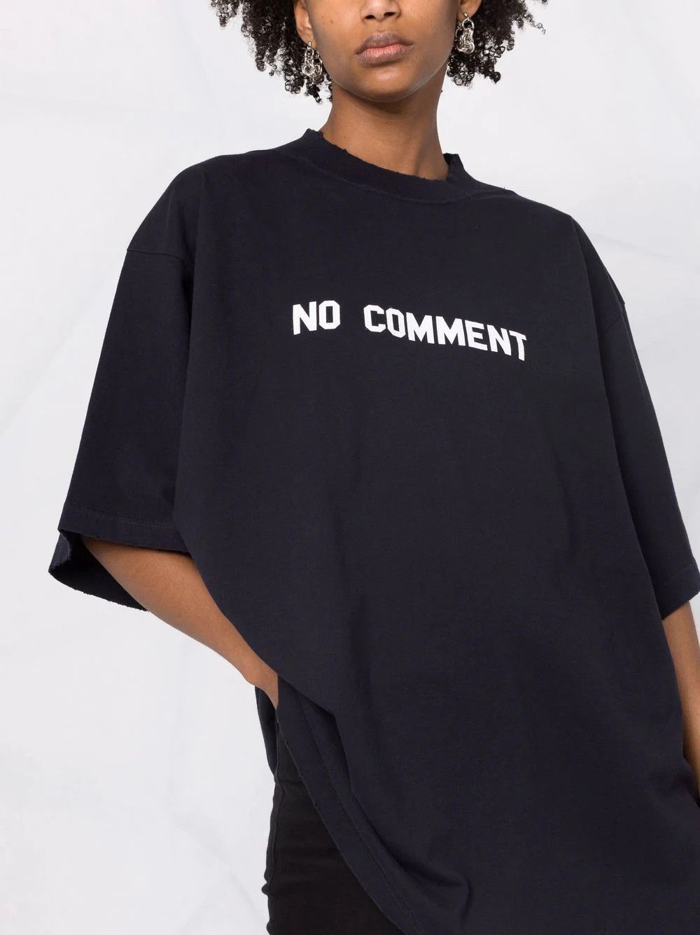 Balenciaga Navy Blue No Comment Oversized T-Shirt Size US S / EU 44-46 / 1 - 3 Thumbnail