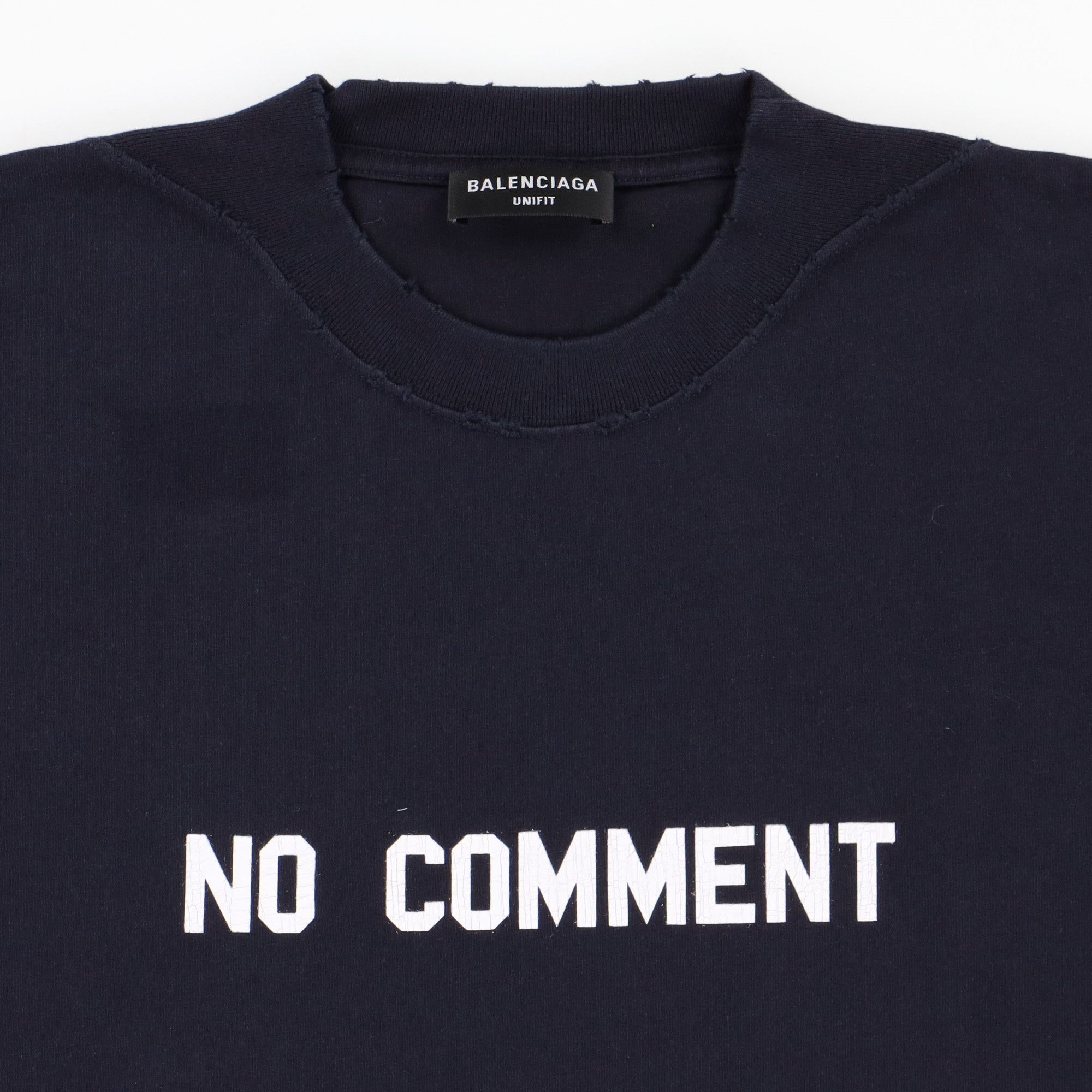 Balenciaga Navy Blue No Comment Oversized T-Shirt Size US S / EU 44-46 / 1 - 8 Thumbnail