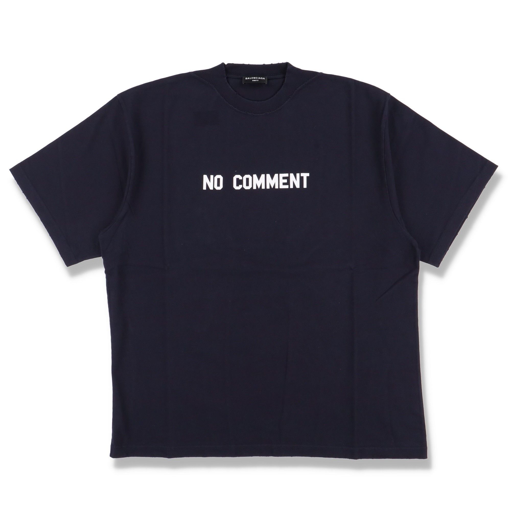 Balenciaga Navy Blue No Comment Oversized T-Shirt Size US S / EU 44-46 / 1 - 1 Thumbnail
