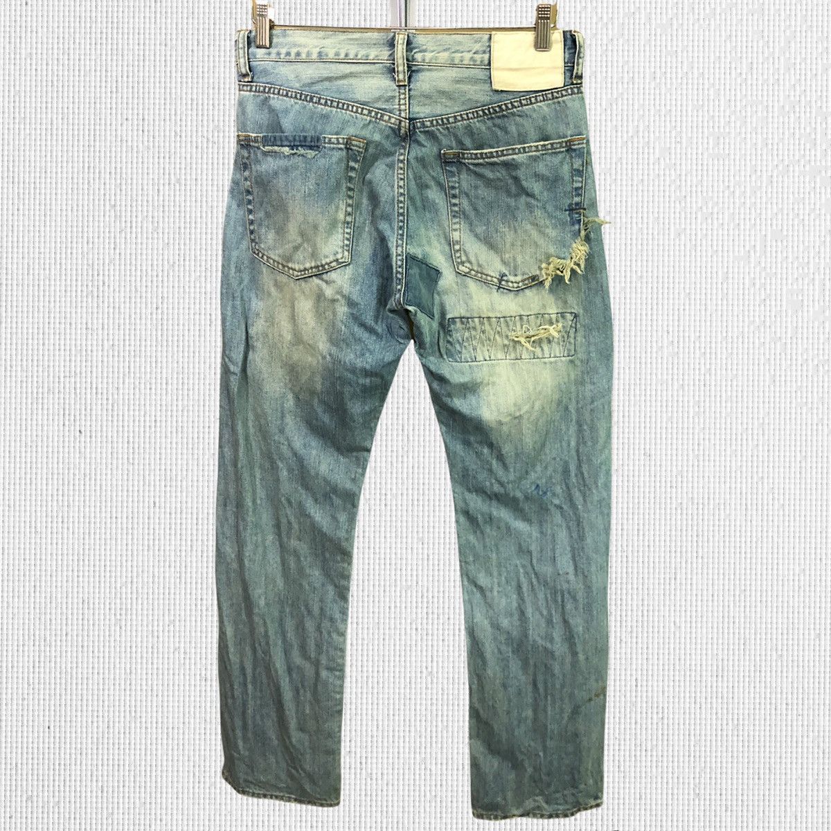 Japanese Brand Vintage PatchWork Distressed Denim Jeans Size US 30 / EU 46 - 2 Thumbnail