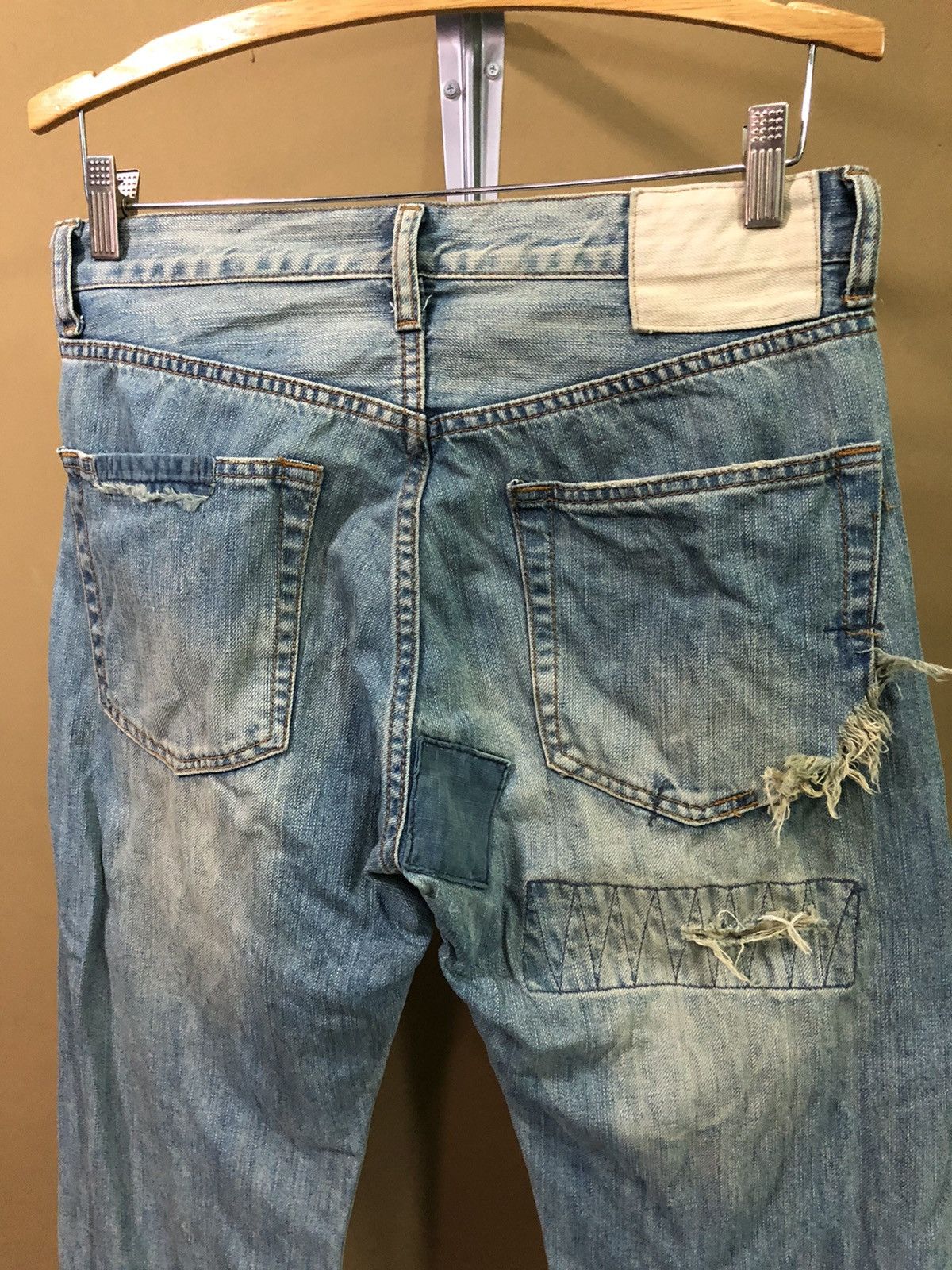 Japanese Brand Vintage PatchWork Distressed Denim Jeans Size US 30 / EU 46 - 5 Thumbnail