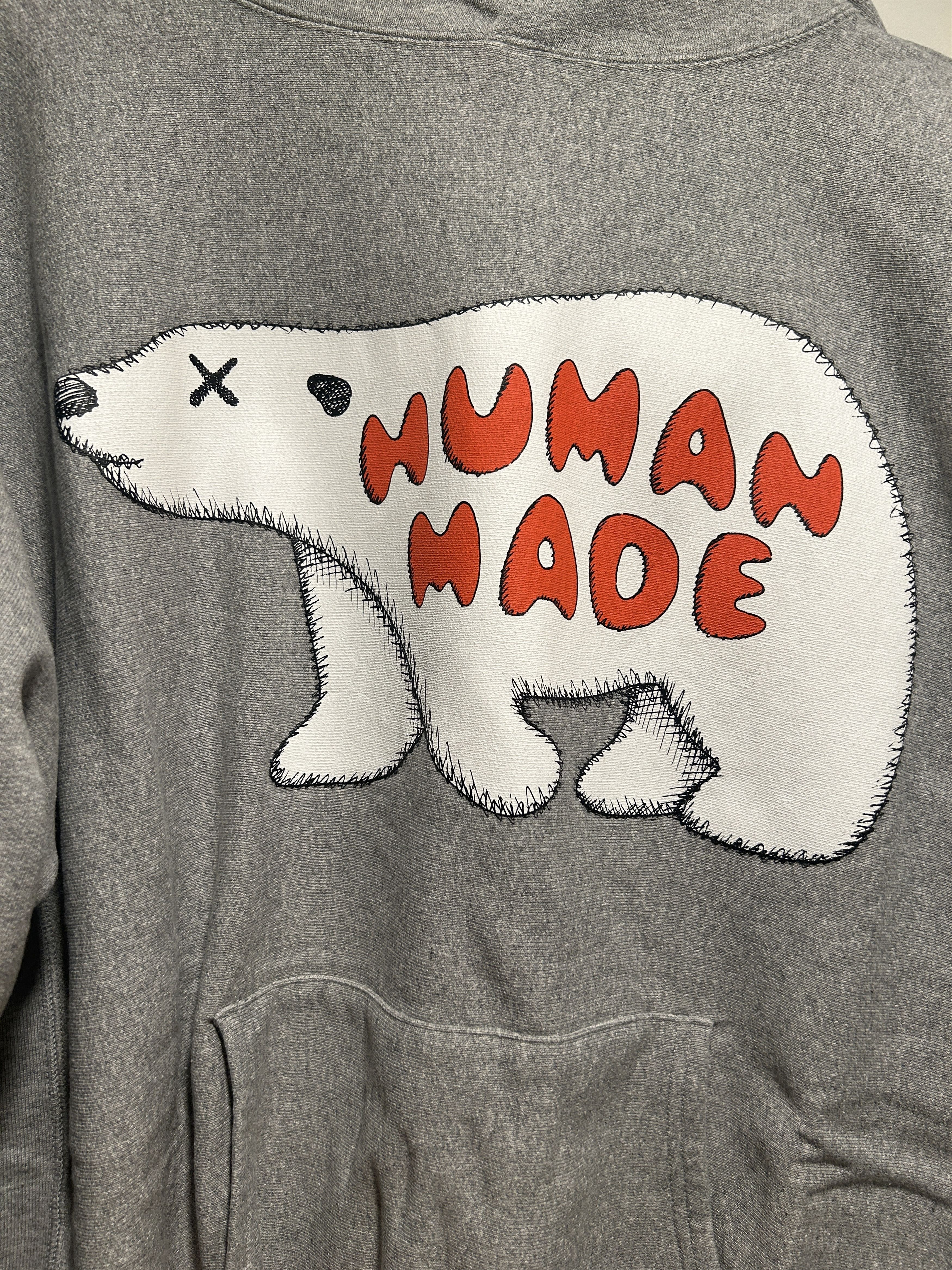 Human Made PIZZA HOODIE KAWS #2 Gray size XXL Polar Bear | Grailed