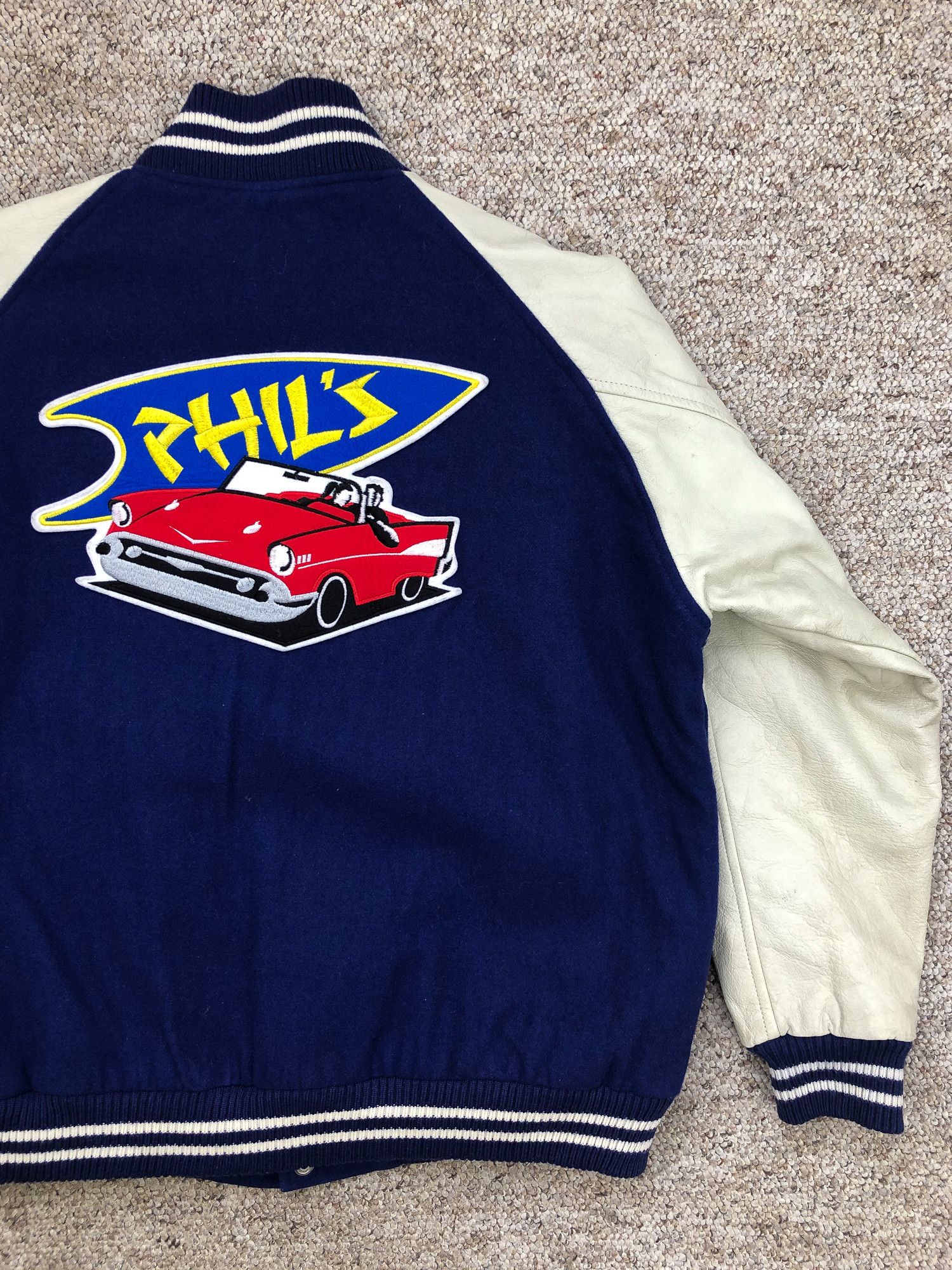 Other Vintage 90s Navy Varsity Jacket Size US M / EU 48-50 / 2 - 1 Thumbnail