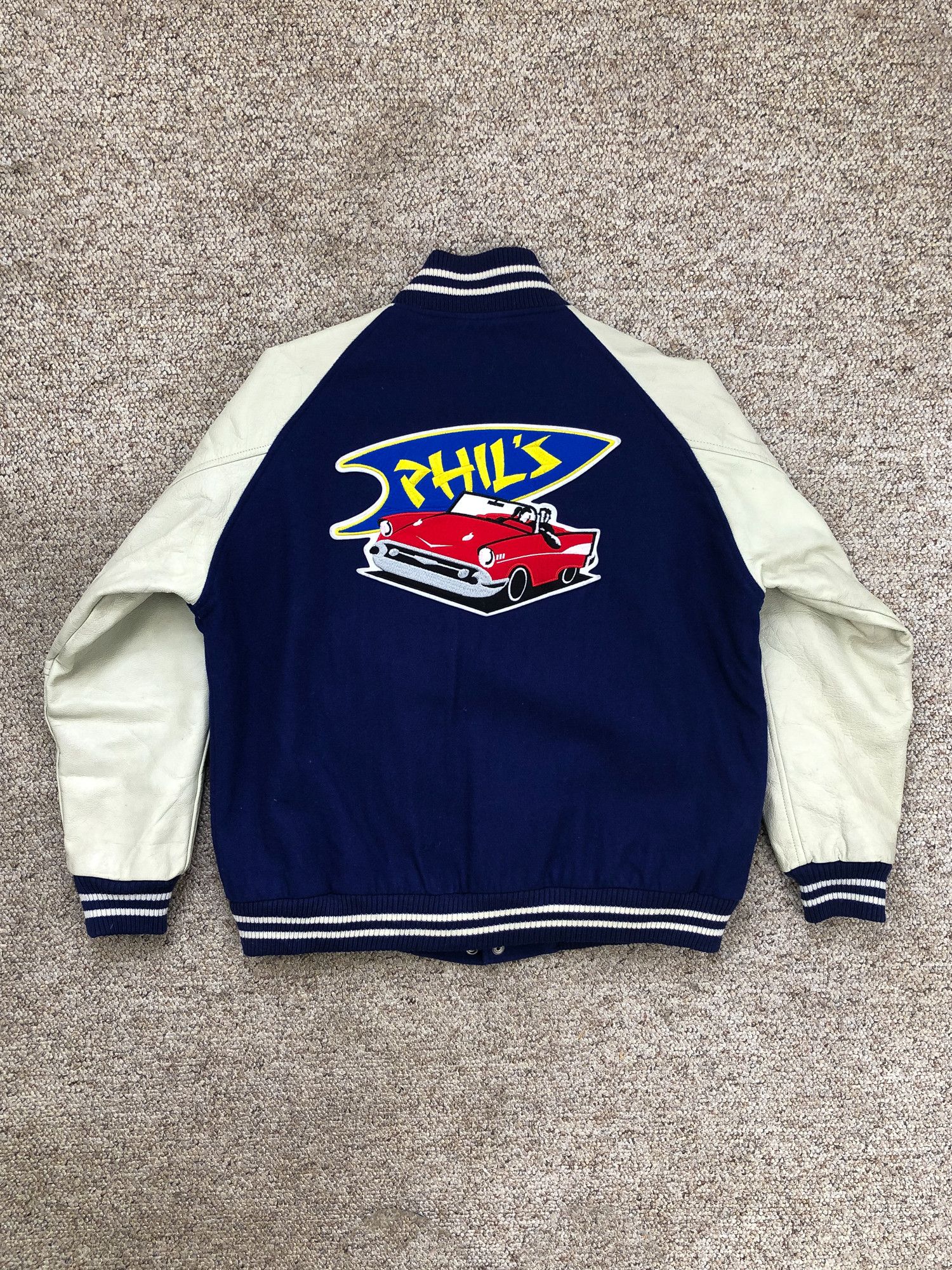 Other Vintage 90s Navy Varsity Jacket Size US M / EU 48-50 / 2 - 2 Thumbnail