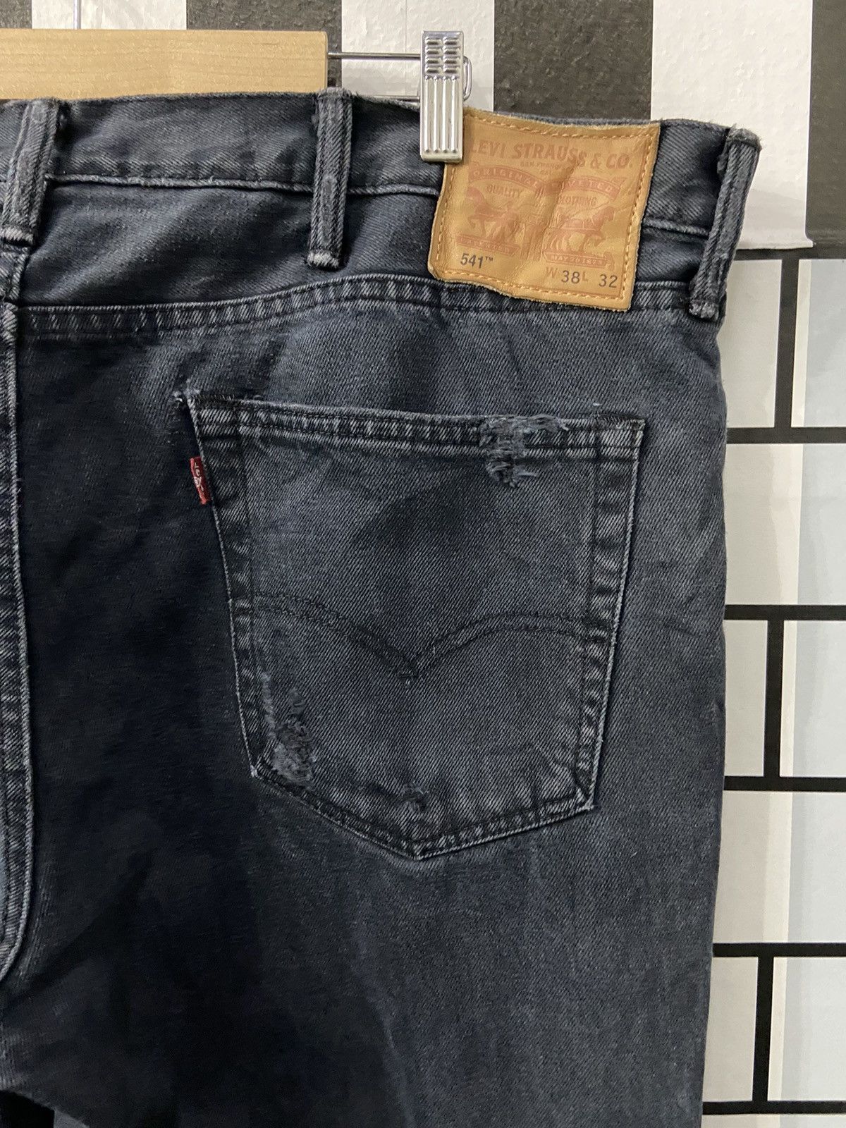 Levi's × Vintage Vintage Levi’s 541 Faded Black Distressed Denim Pants Size US 43 - 15 Thumbnail