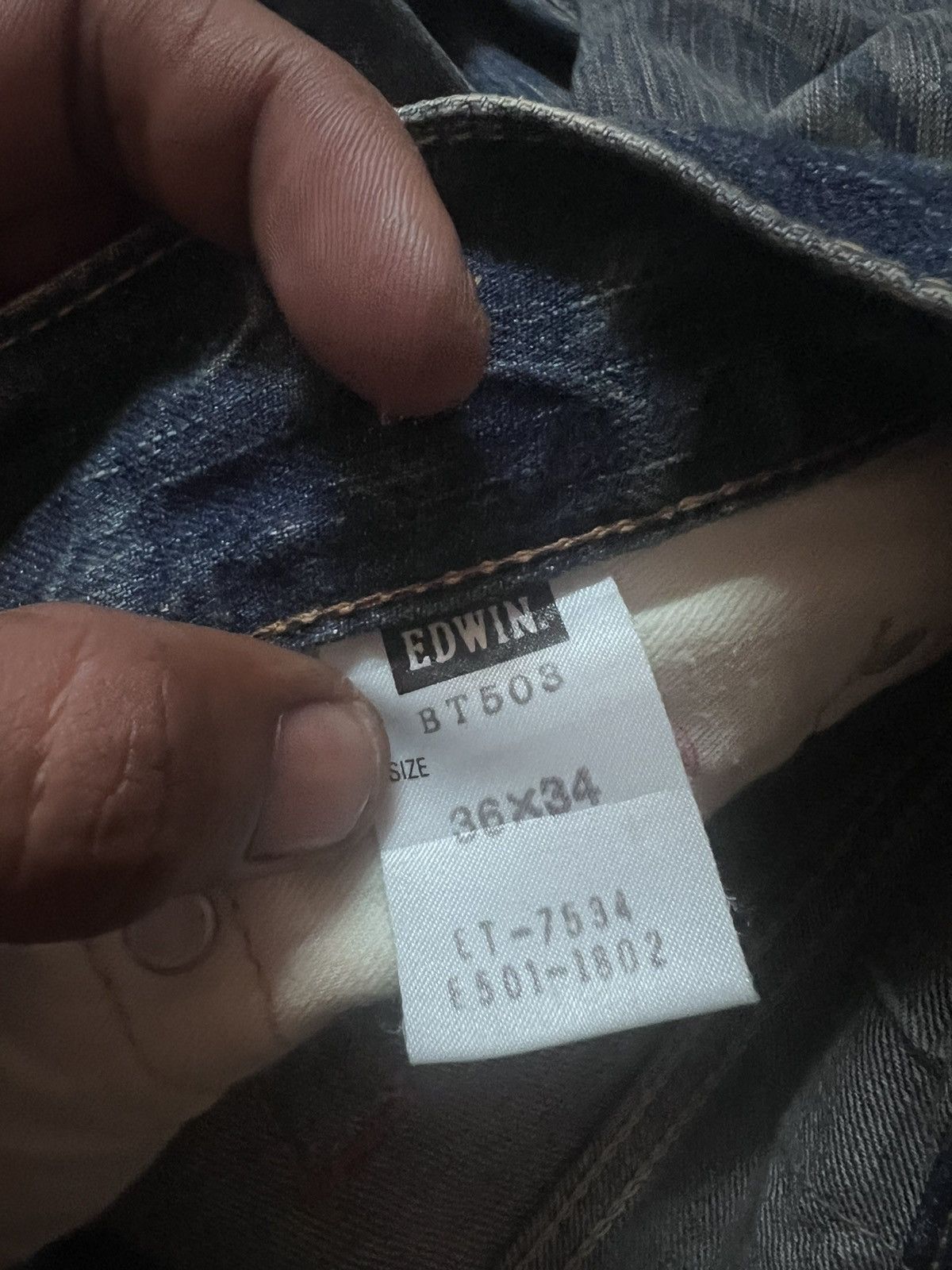 Japanese Brand THRASHED💥EDWIN 503 RIPPED DISTRESSED DENIM PANT Size US 36 / EU 52 - 9 Thumbnail
