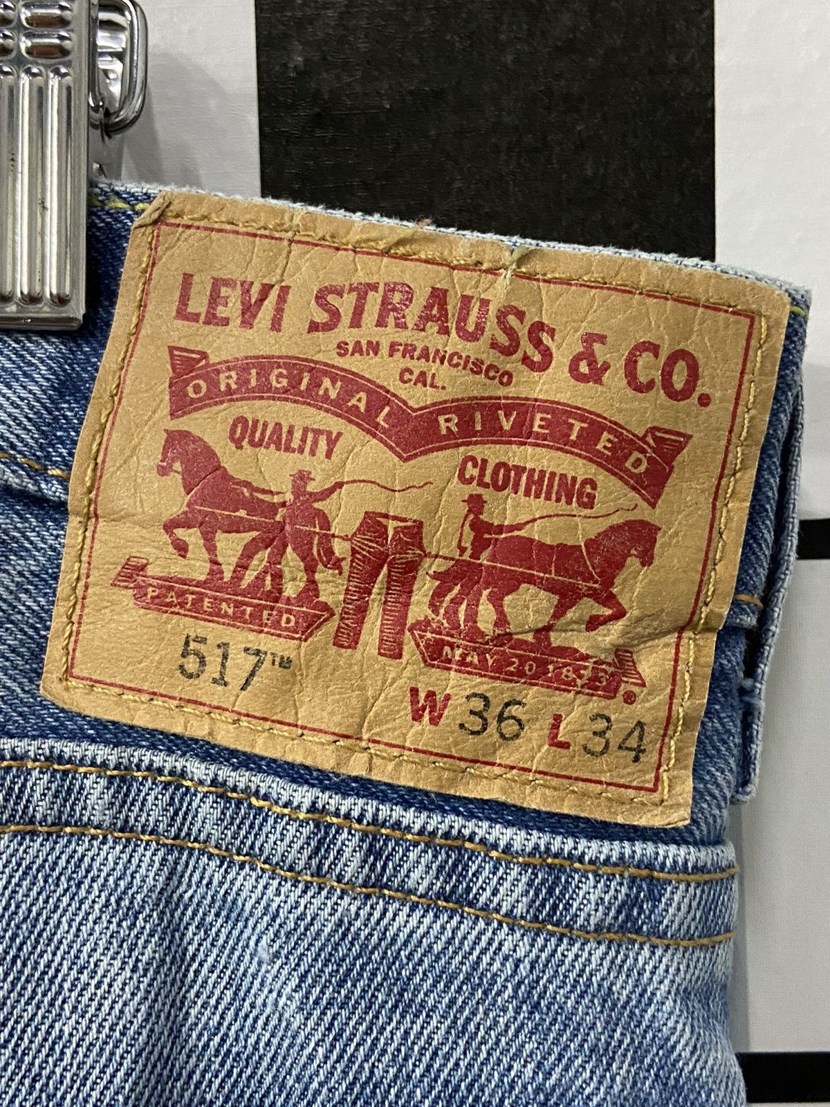 Levi's × Vintage Vintage Levi’s 517 Light Wash Bootcut Distressed Denim Pants Size US 36 / EU 52 - 19 Thumbnail