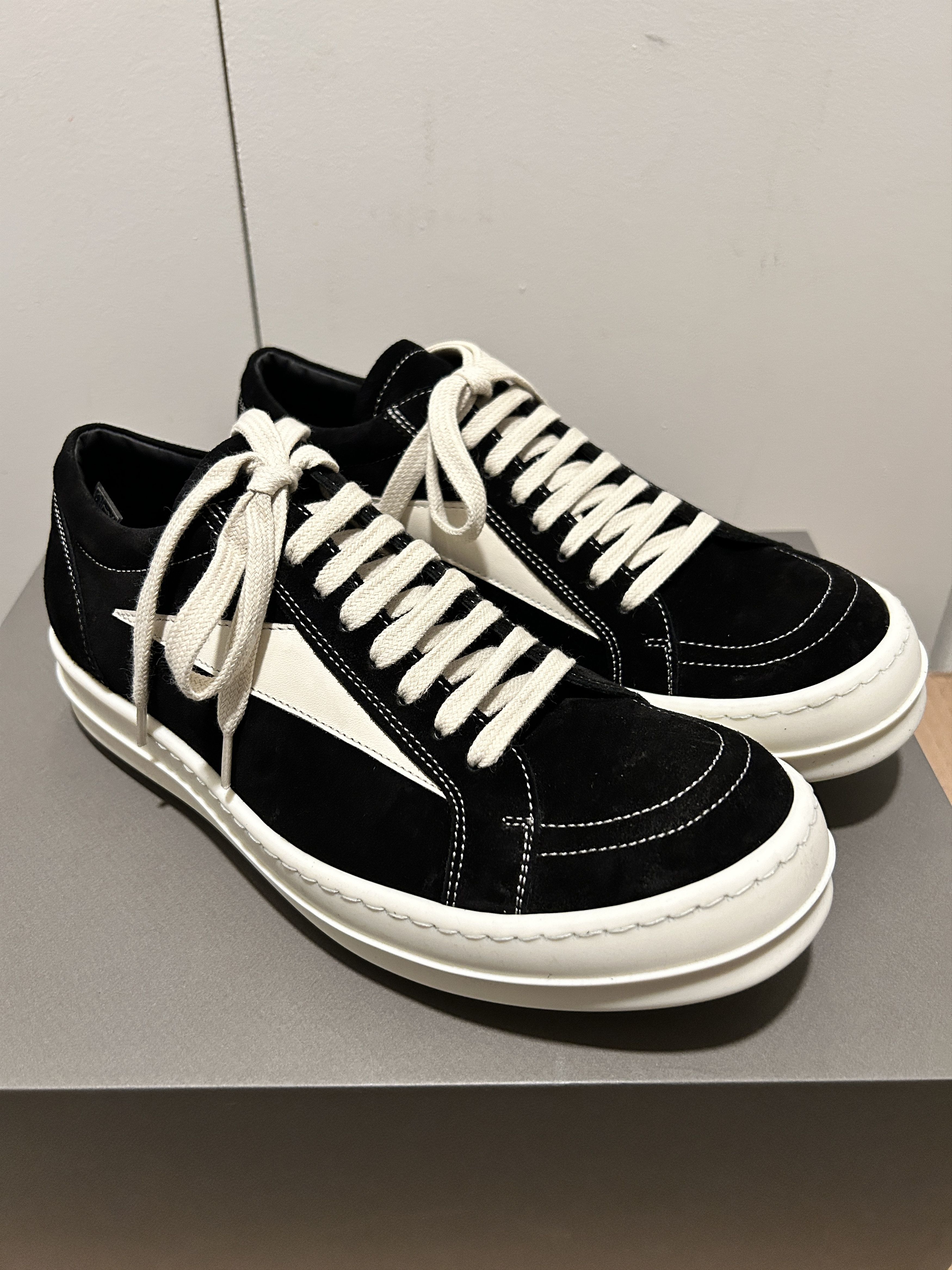 Rick Owens RICK OWENS VINTAGE SNEAKERS LOW S/S 23 EDFU - Black Size US 6.5 / EU 39-40 - 2 Thumbnail