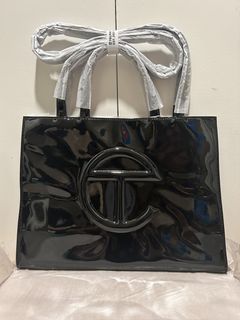 Telfar Small Patent Shopping Bag Black