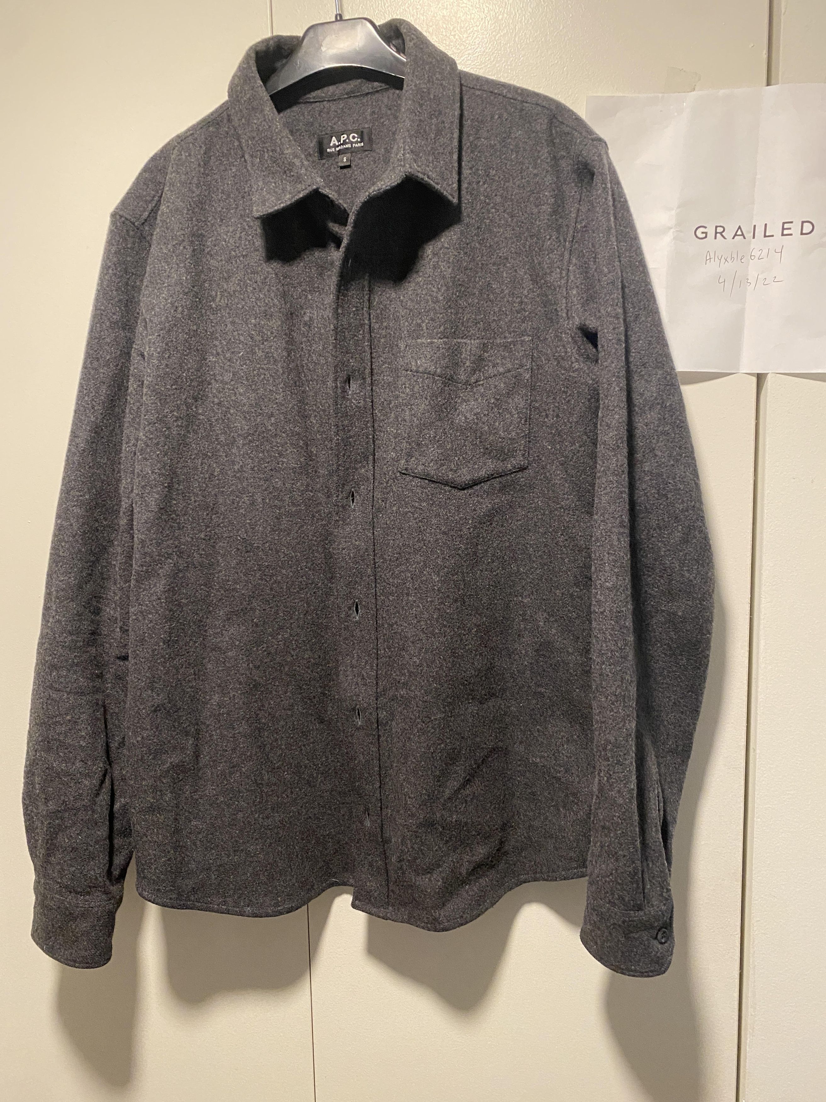 A.P.C. apc wool overshirt grey pocket Size US S / EU 44-46 / 1 - 5 Thumbnail