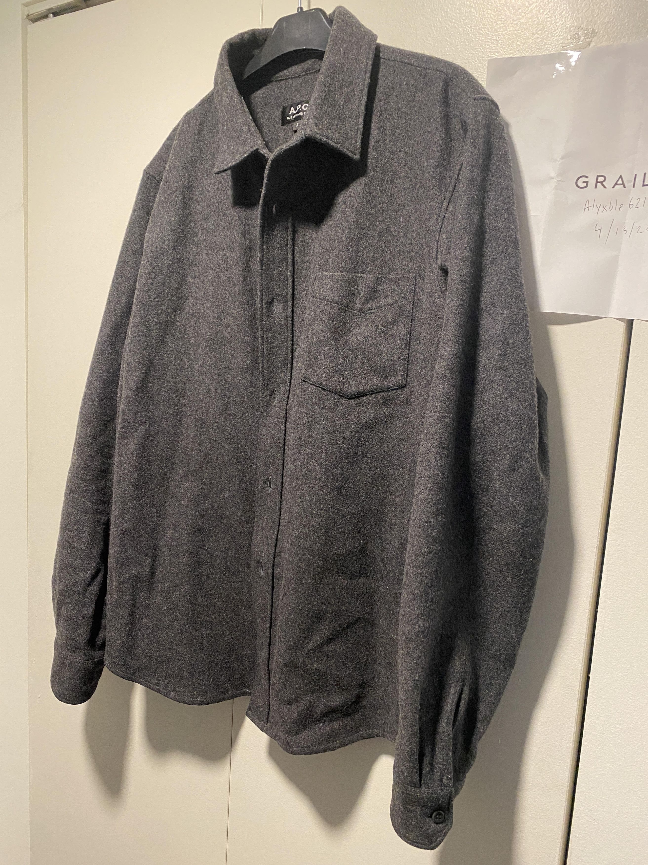 A.P.C. apc wool overshirt grey pocket Size US S / EU 44-46 / 1 - 1 Thumbnail