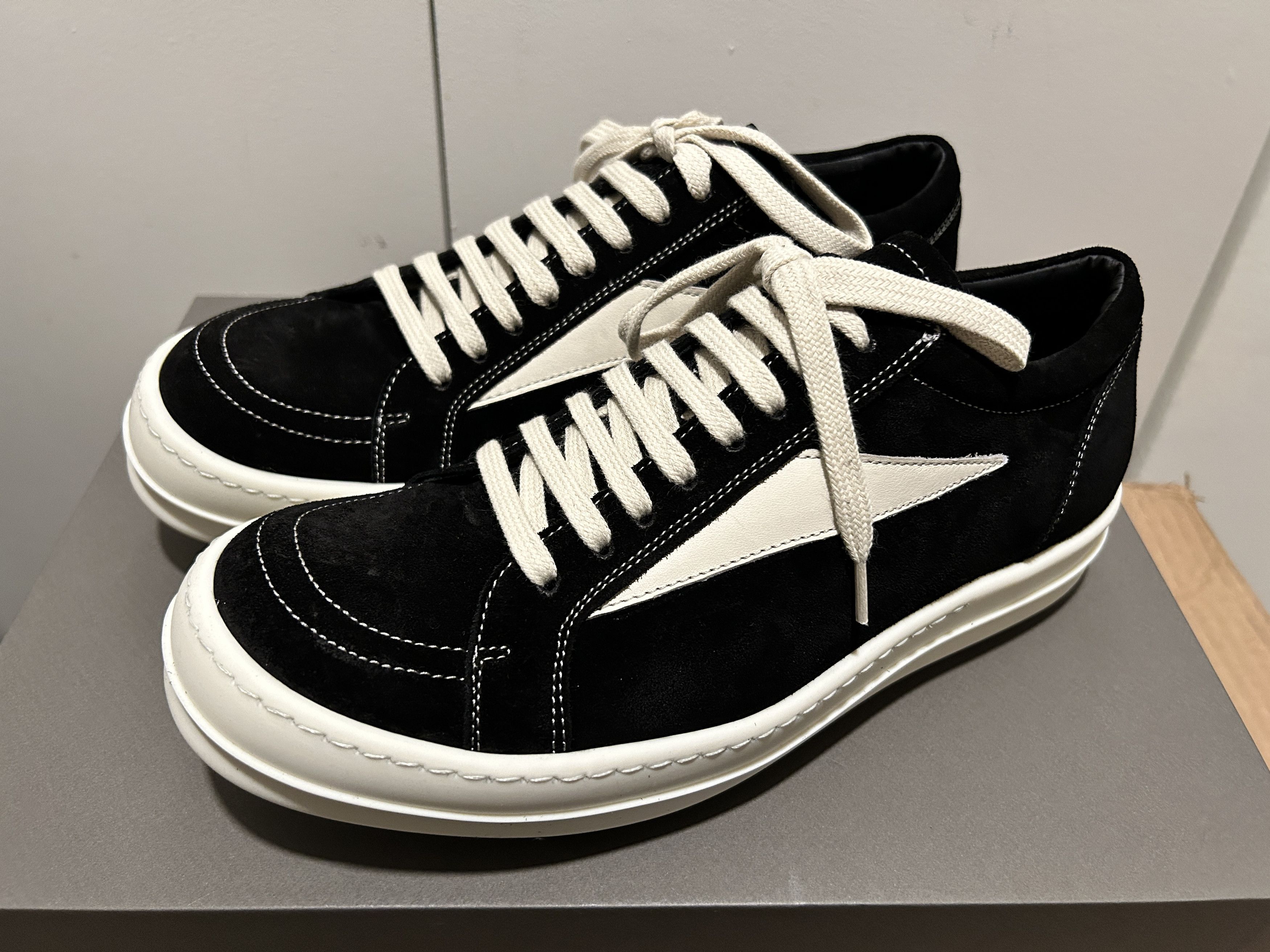 Rick Owens RICK OWENS VINTAGE SNEAKERS LOW S/S 23 EDFU - Black Size US 7 / EU 40 - 2 Thumbnail