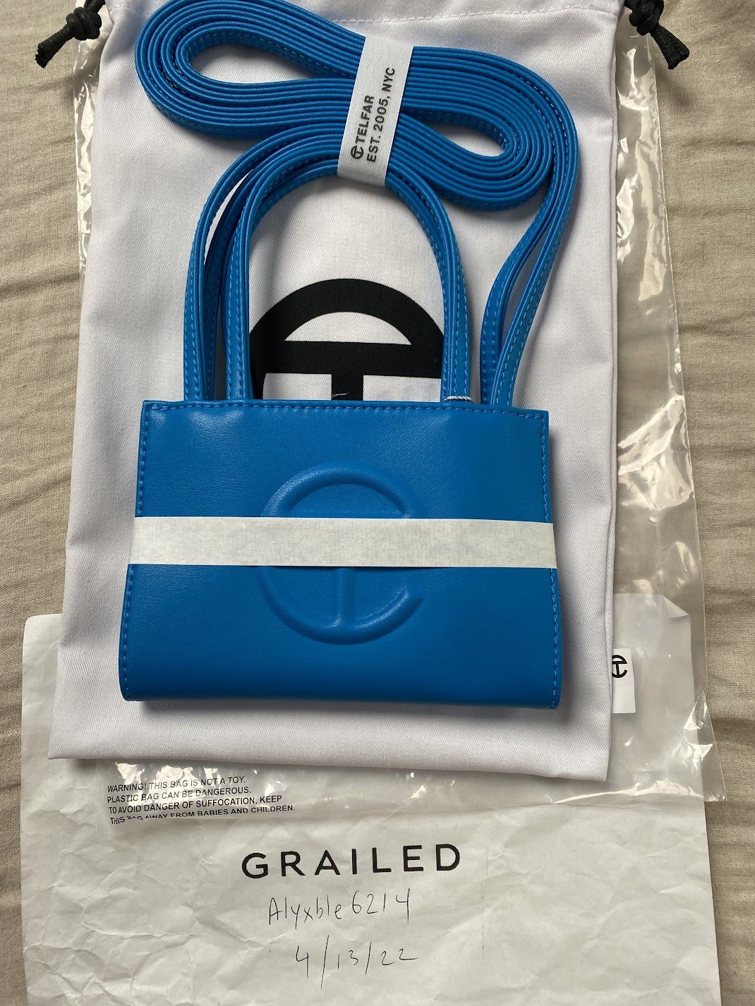 Telfar small shopping bag tote - cyan Size ONE SIZE - 3 Thumbnail