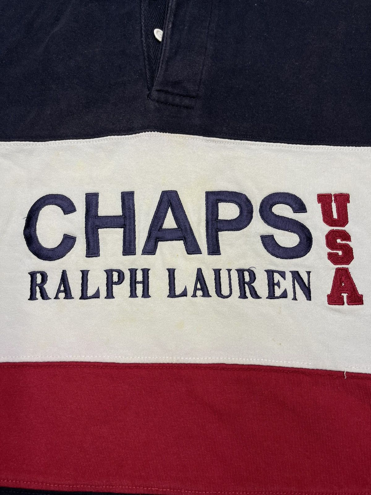 Polo Ralph Lauren Vintage Ralph Lauren Chaps USA Rugby Polo Long Sleeve Rare Size US XL / EU 56 / 4 - 4 Thumbnail