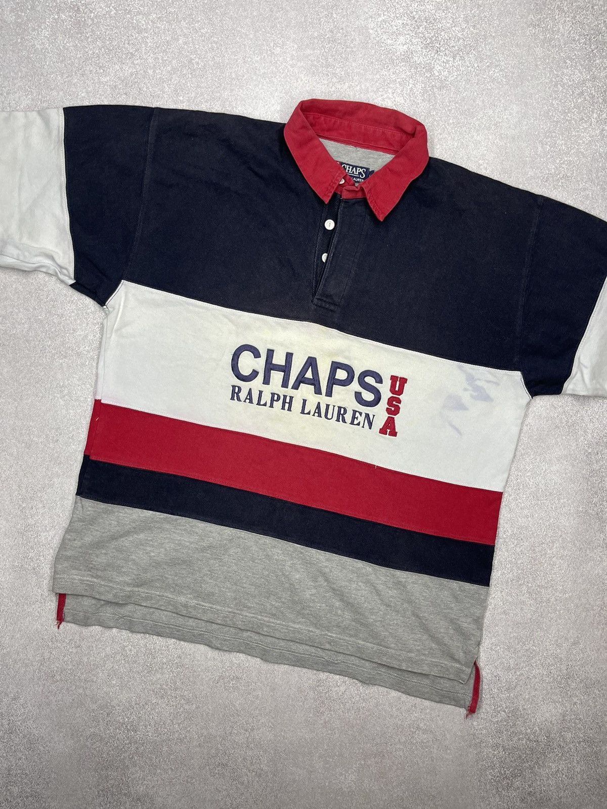Polo Ralph Lauren Vintage Ralph Lauren Chaps USA Rugby Polo Long Sleeve Rare Size US XL / EU 56 / 4 - 2 Thumbnail