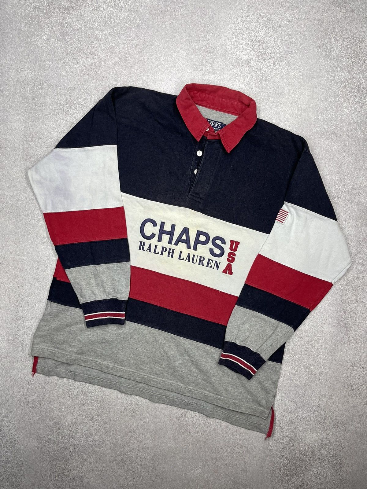 Vintage Ralph Lauren Chaps USA Rugby Polo Long Sleeve Rare
