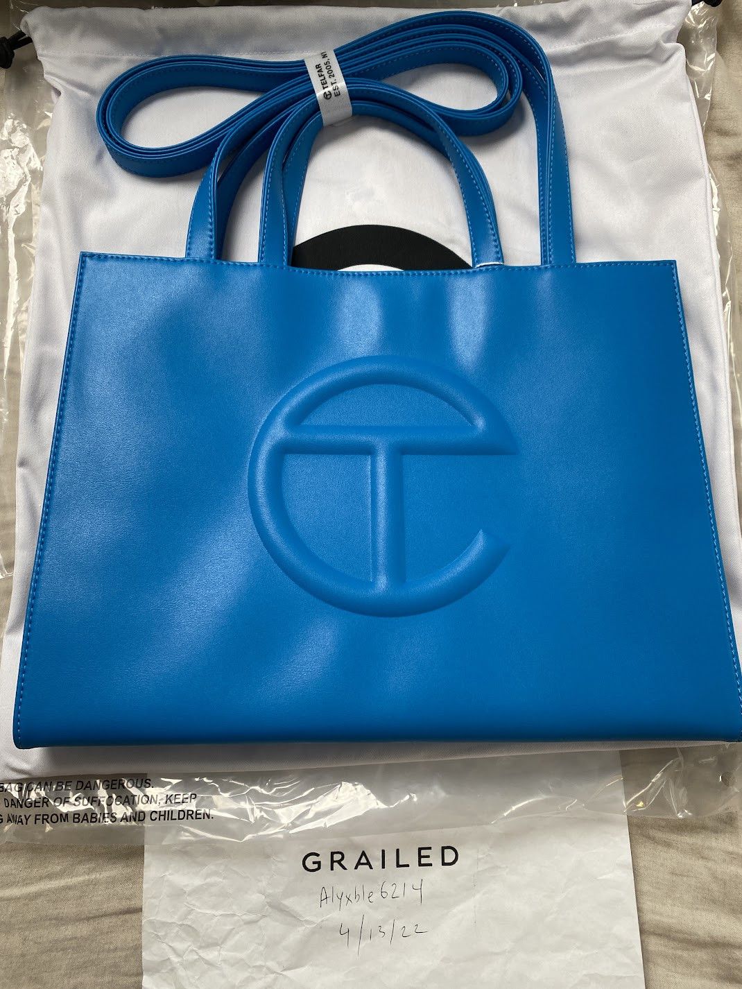Telfar medium shopping bag tote -cyan Size ONE SIZE - 2 Thumbnail