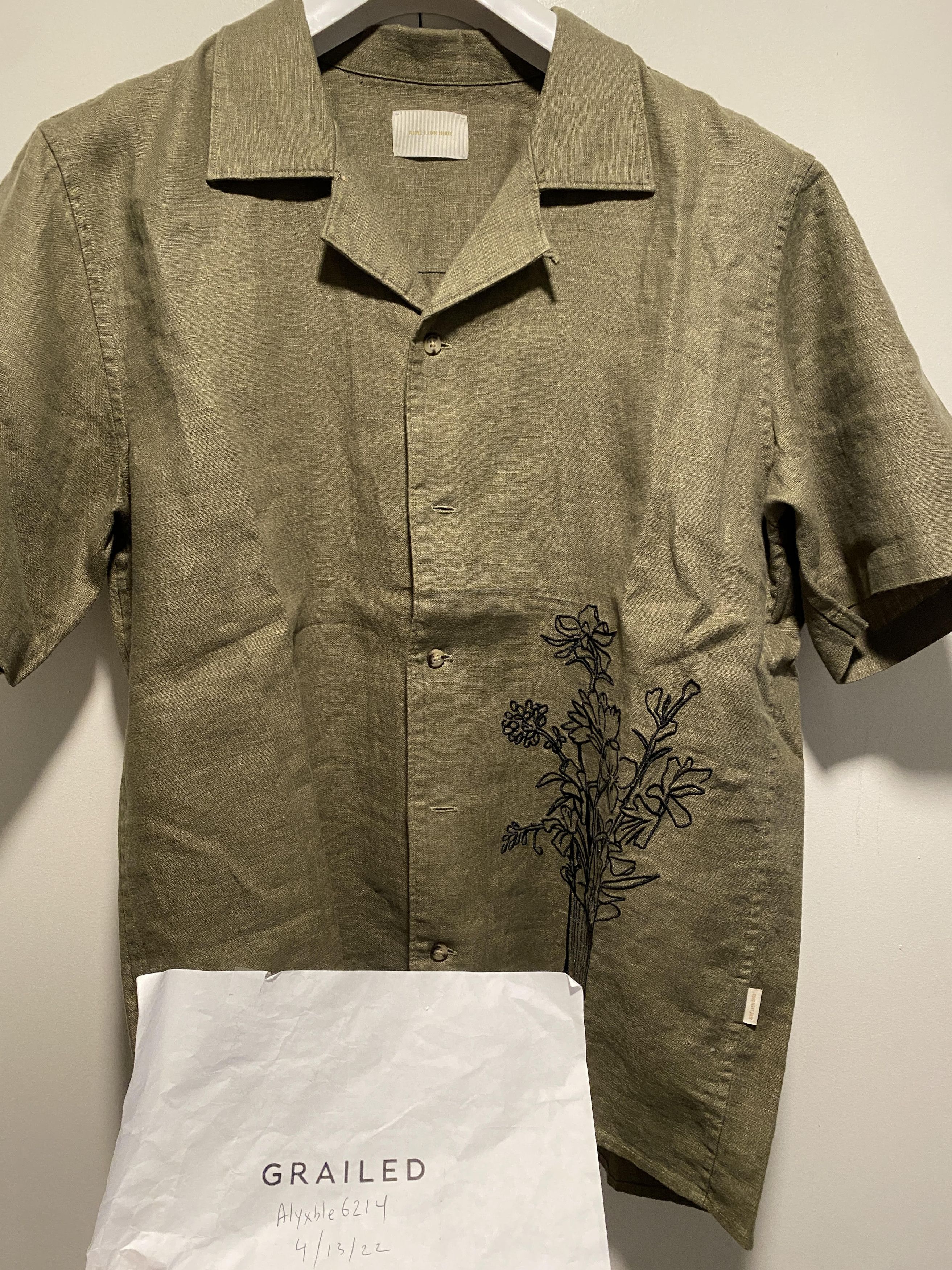 Aime Leon Dore Aime Leon dore ALD Linen Bouquet Shirt - Green medium Size US M / EU 48-50 / 2 - 2 Thumbnail