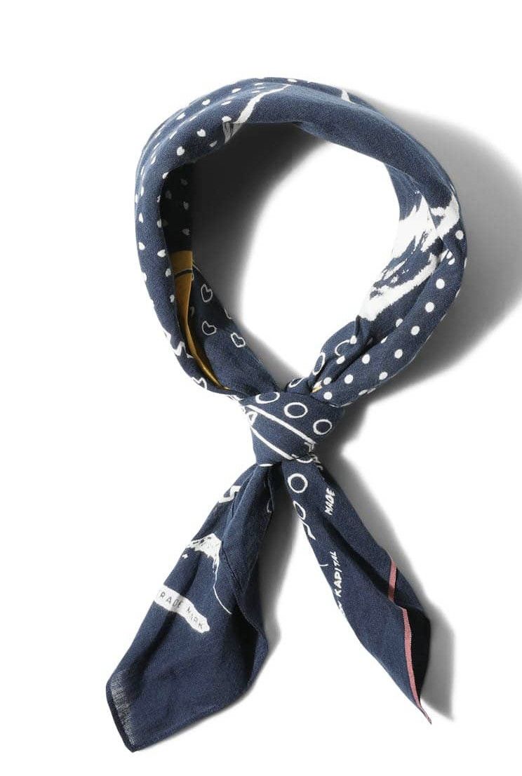 Kapital Kapital FASTCOLOR SELVEDGE BANDANA (MIRRORED FUJI SMILE) Size ONE SIZE - 2 Thumbnail