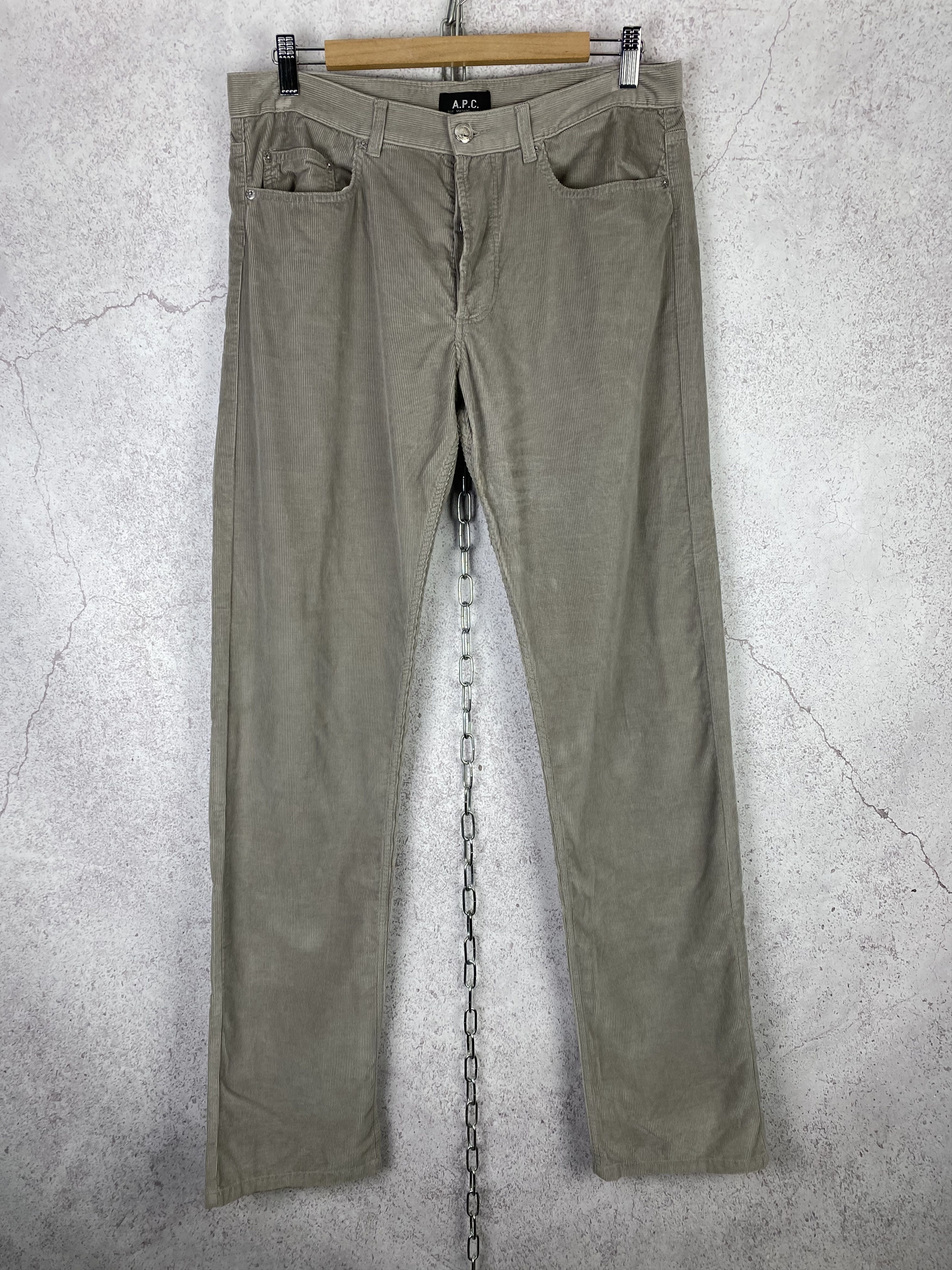 image of A P C New Corduroy Pants in Grey, Men's (Size 31)