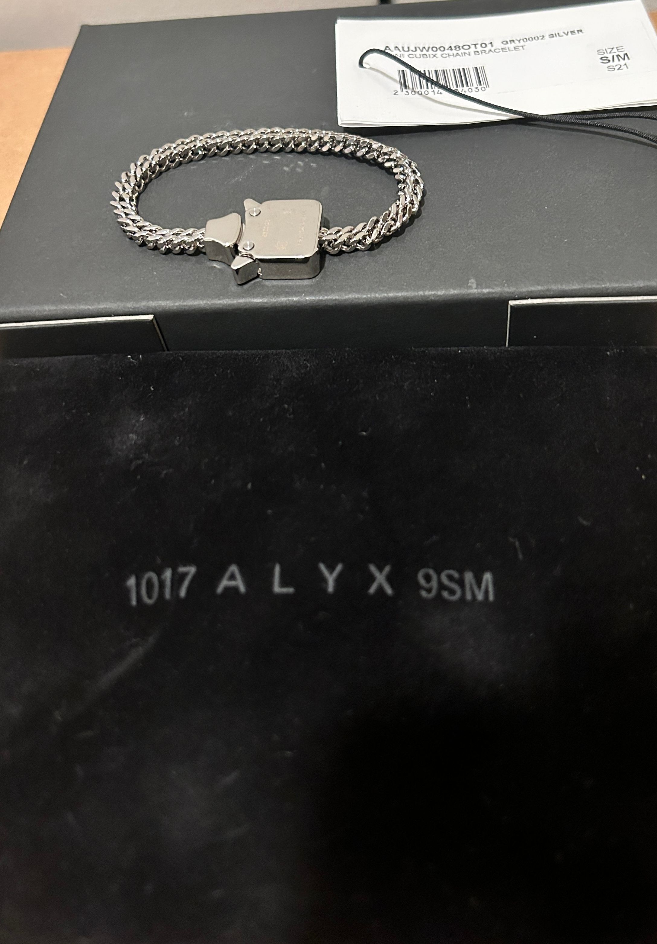 Pre-owned 1017 Alyx 9sm X Alyx 1017 Alyx 9sm × Alyx × Mmw Mini Cubix Chain Bracelet In Silver
