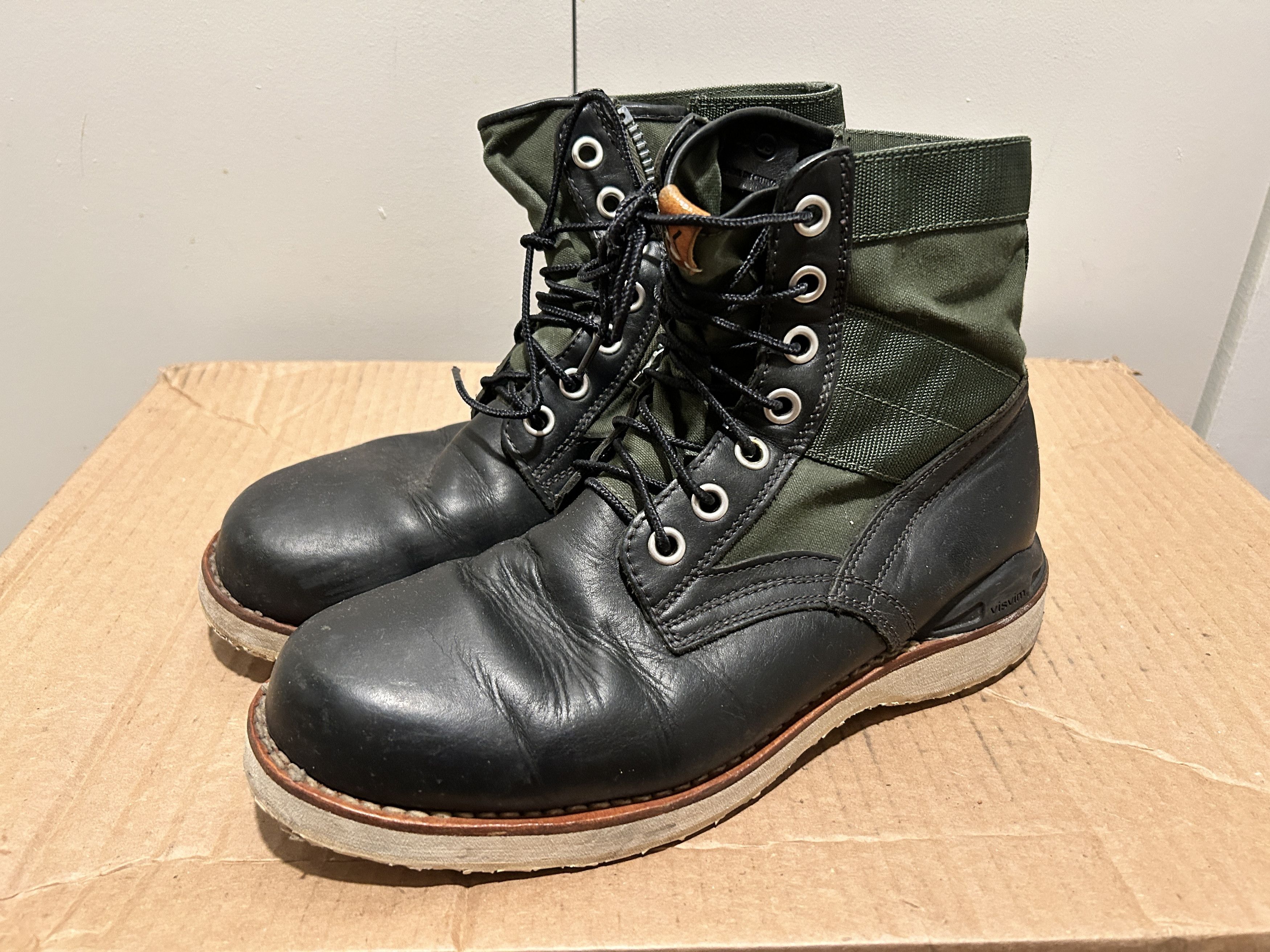 Visvim Visvim 7 Hole 73 Folk Boots Veggie Tan Black Olive Used Size US 9 / EU 42 - 2 Thumbnail