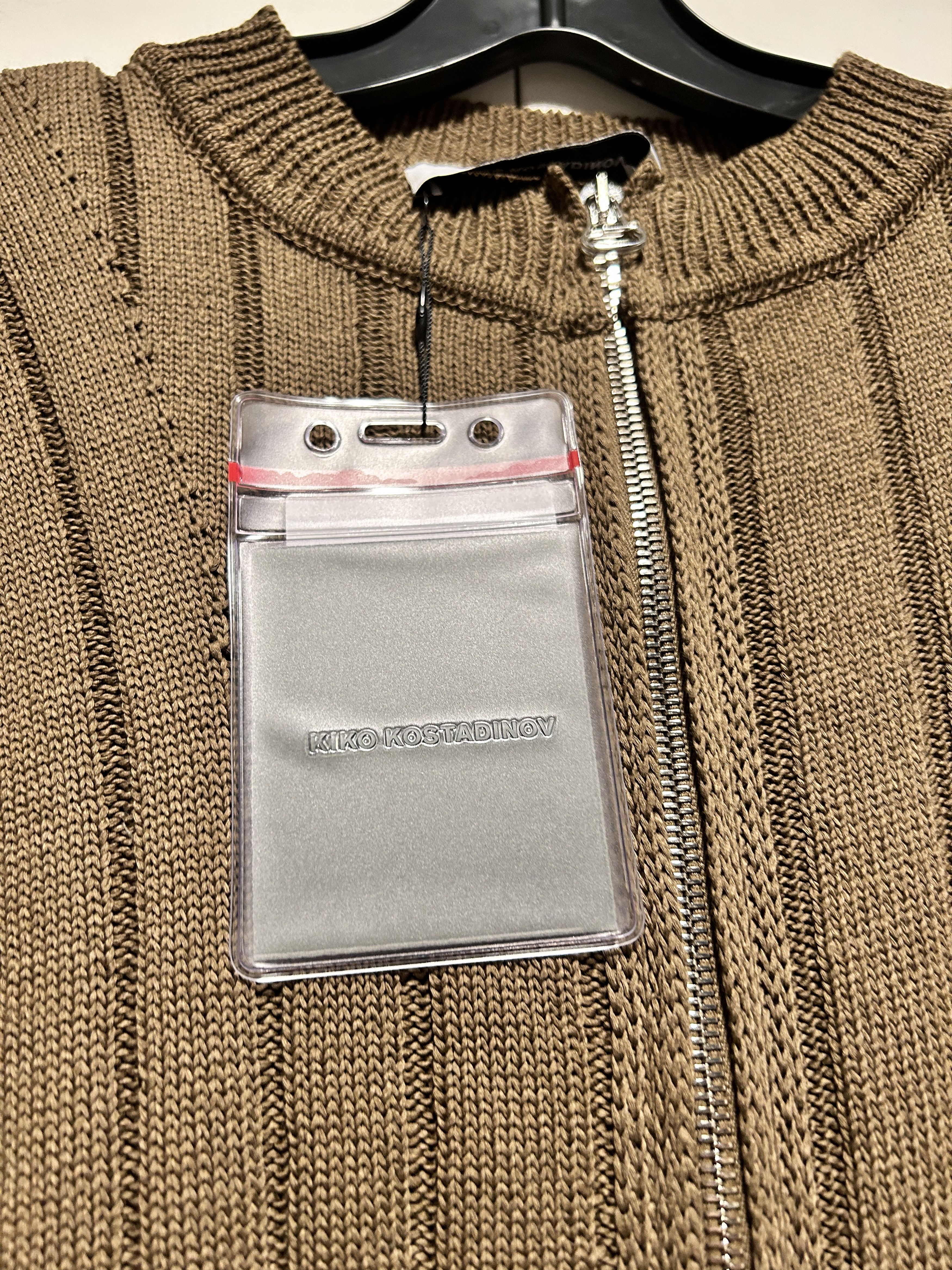 Kiko Kostadinov Harkman Knit Zip Cardigan in Marron