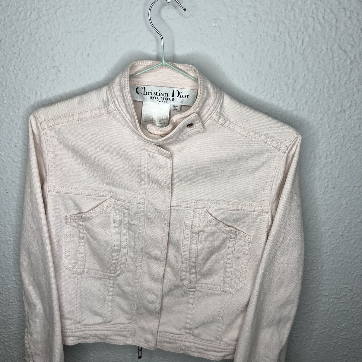 Christian Dior Monsieur Christian Dior Paris Baby Pink Denim Jeans Jacket Metal Logo Size XS / US 0-2 / IT 36-38 - 6 Thumbnail