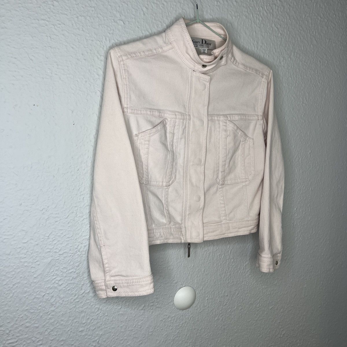 Christian Dior Monsieur Christian Dior Paris Baby Pink Denim Jeans Jacket Metal Logo Size XS / US 0-2 / IT 36-38 - 4 Thumbnail