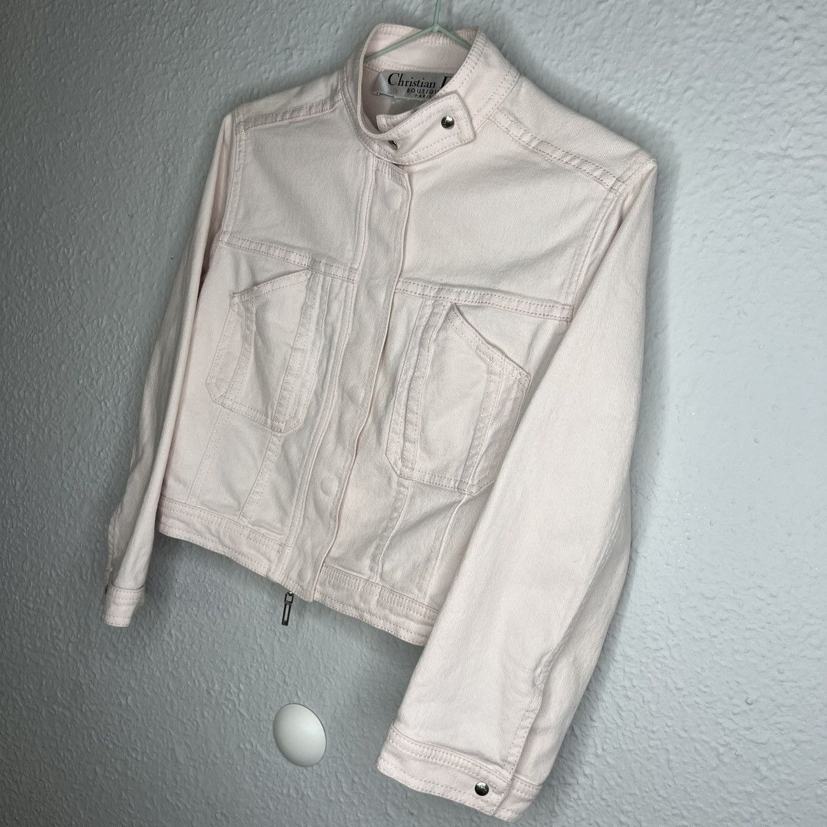 Christian Dior Monsieur Christian Dior Paris Baby Pink Denim Jeans Jacket Metal Logo Size XS / US 0-2 / IT 36-38 - 5 Thumbnail