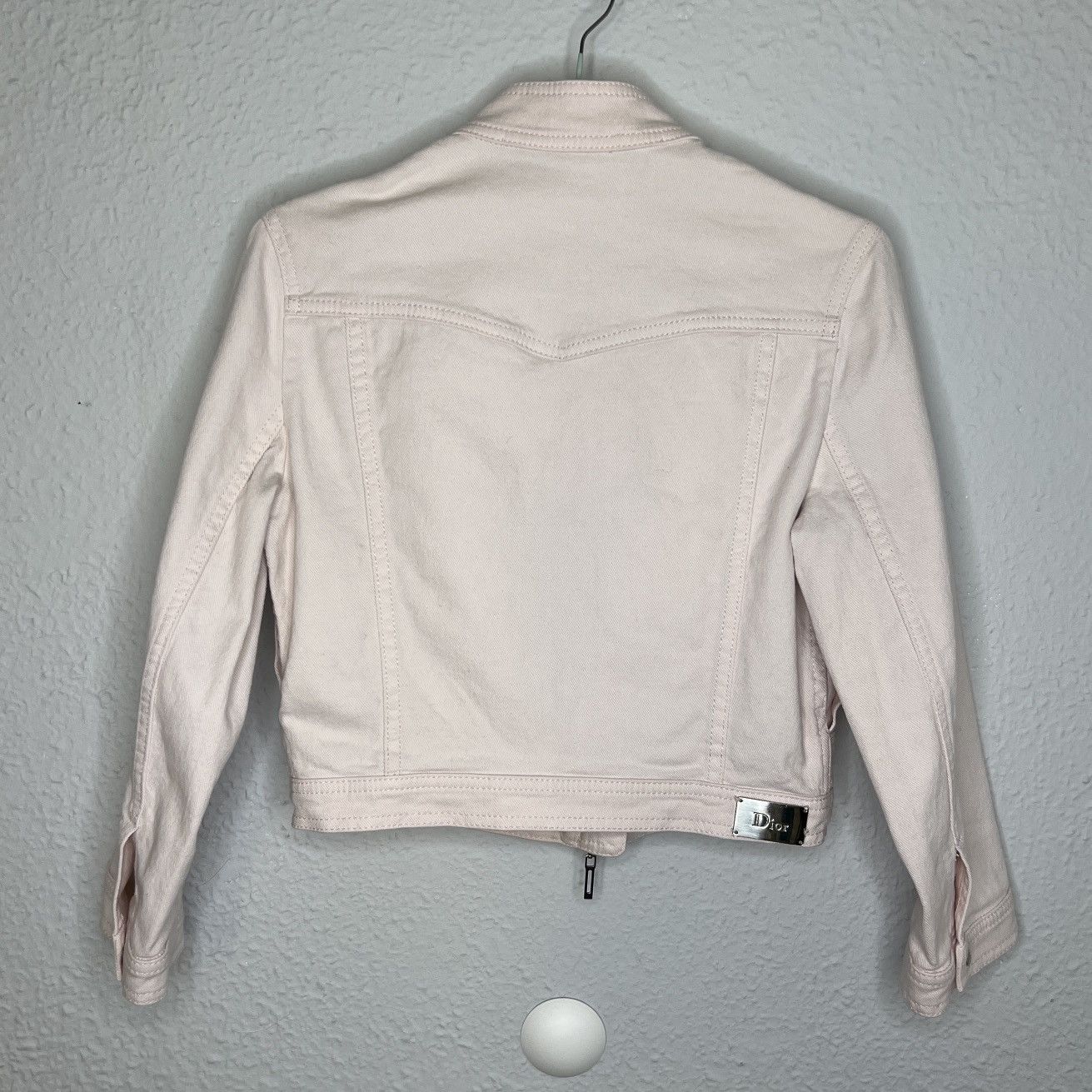 Christian Dior Monsieur Christian Dior Paris Baby Pink Denim Jeans Jacket Metal Logo Size XS / US 0-2 / IT 36-38 - 2 Thumbnail