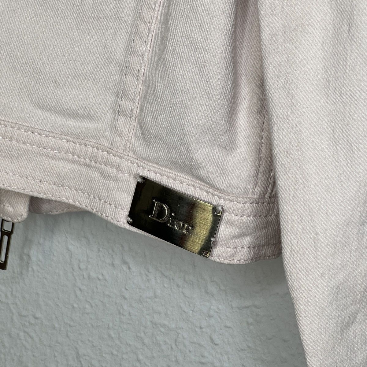 Christian Dior Monsieur Christian Dior Paris Baby Pink Denim Jeans Jacket Metal Logo Size XS / US 0-2 / IT 36-38 - 3 Thumbnail