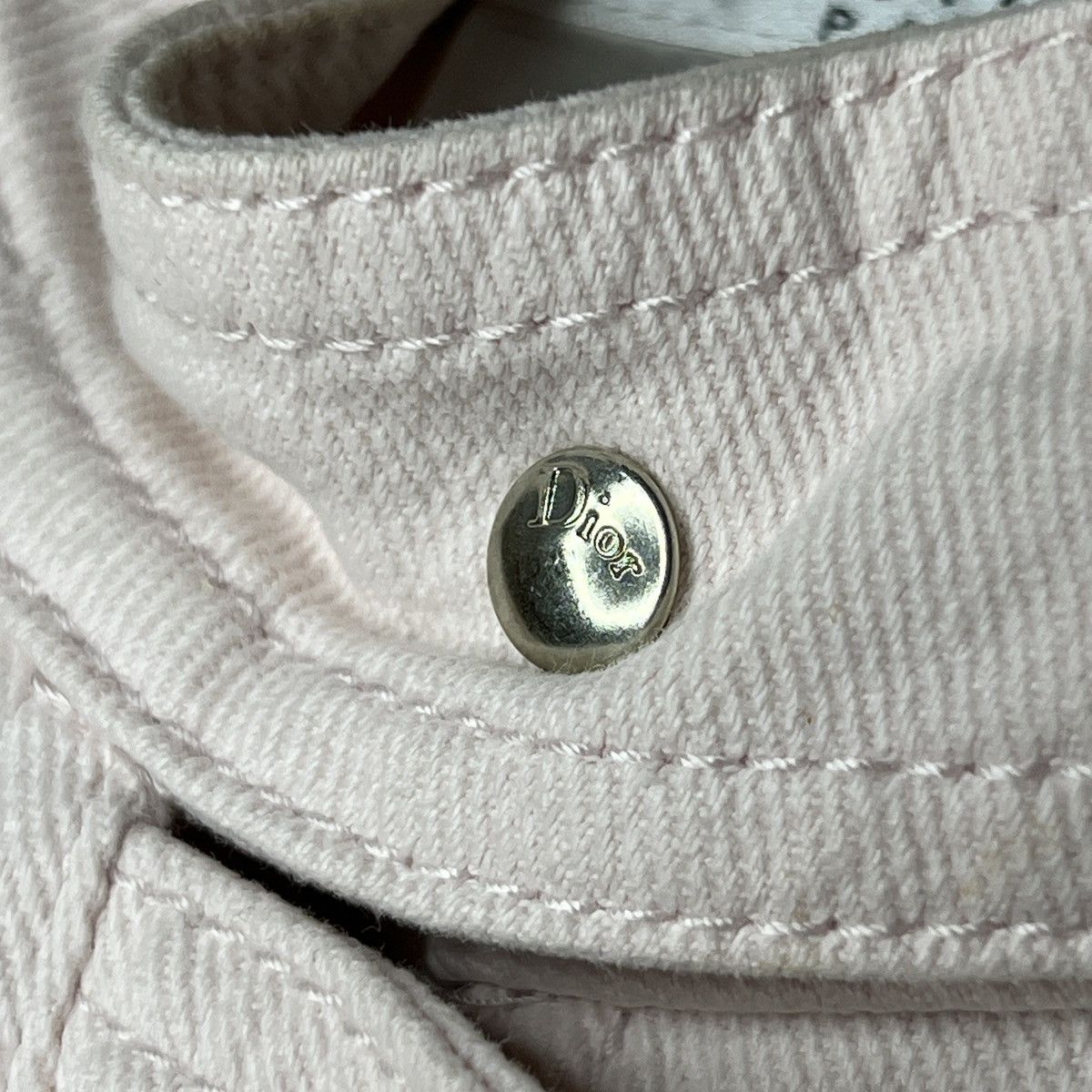 Christian Dior Monsieur Christian Dior Paris Baby Pink Denim Jeans Jacket Metal Logo Size XS / US 0-2 / IT 36-38 - 9 Thumbnail