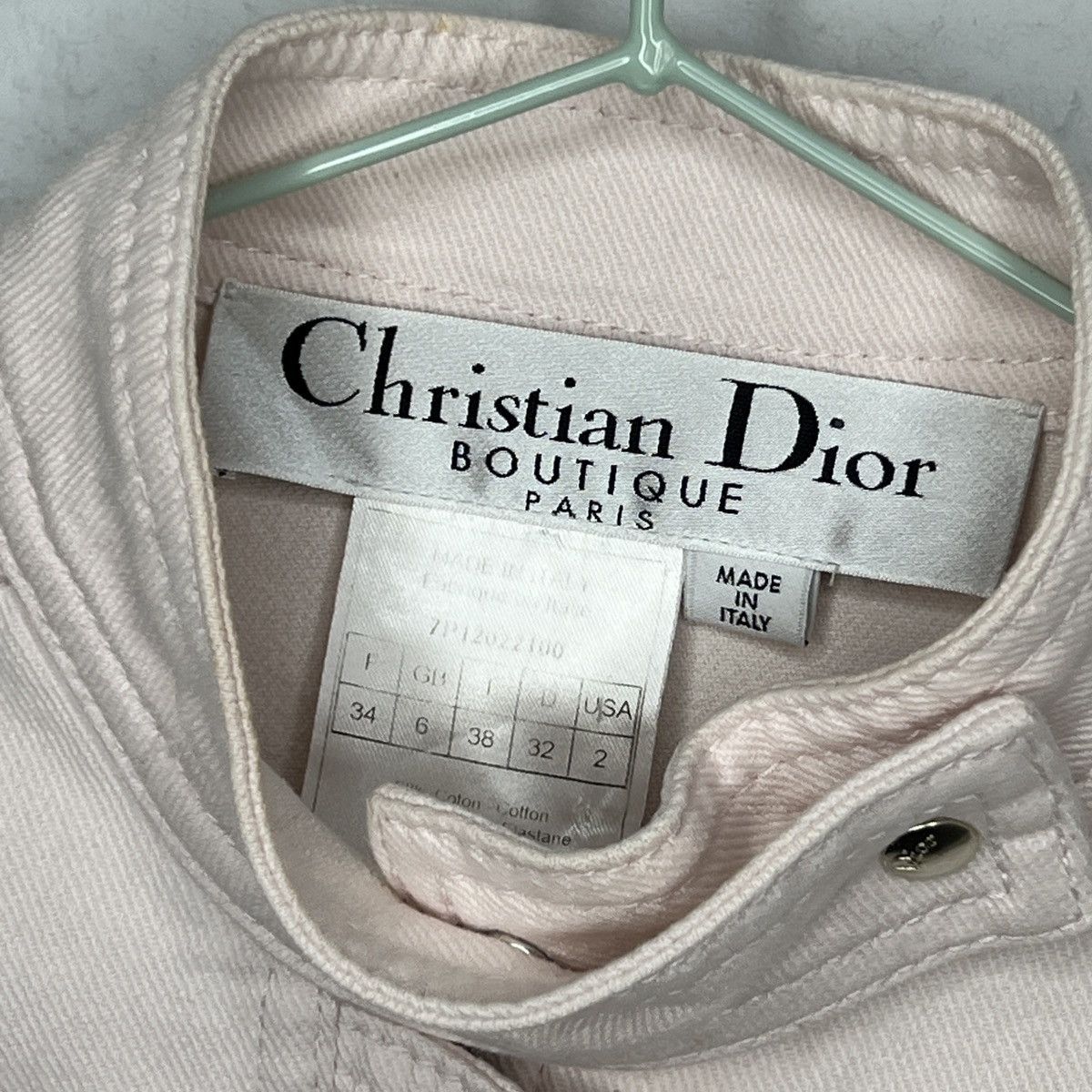 Christian Dior Monsieur Christian Dior Paris Baby Pink Denim Jeans Jacket Metal Logo Size XS / US 0-2 / IT 36-38 - 7 Thumbnail