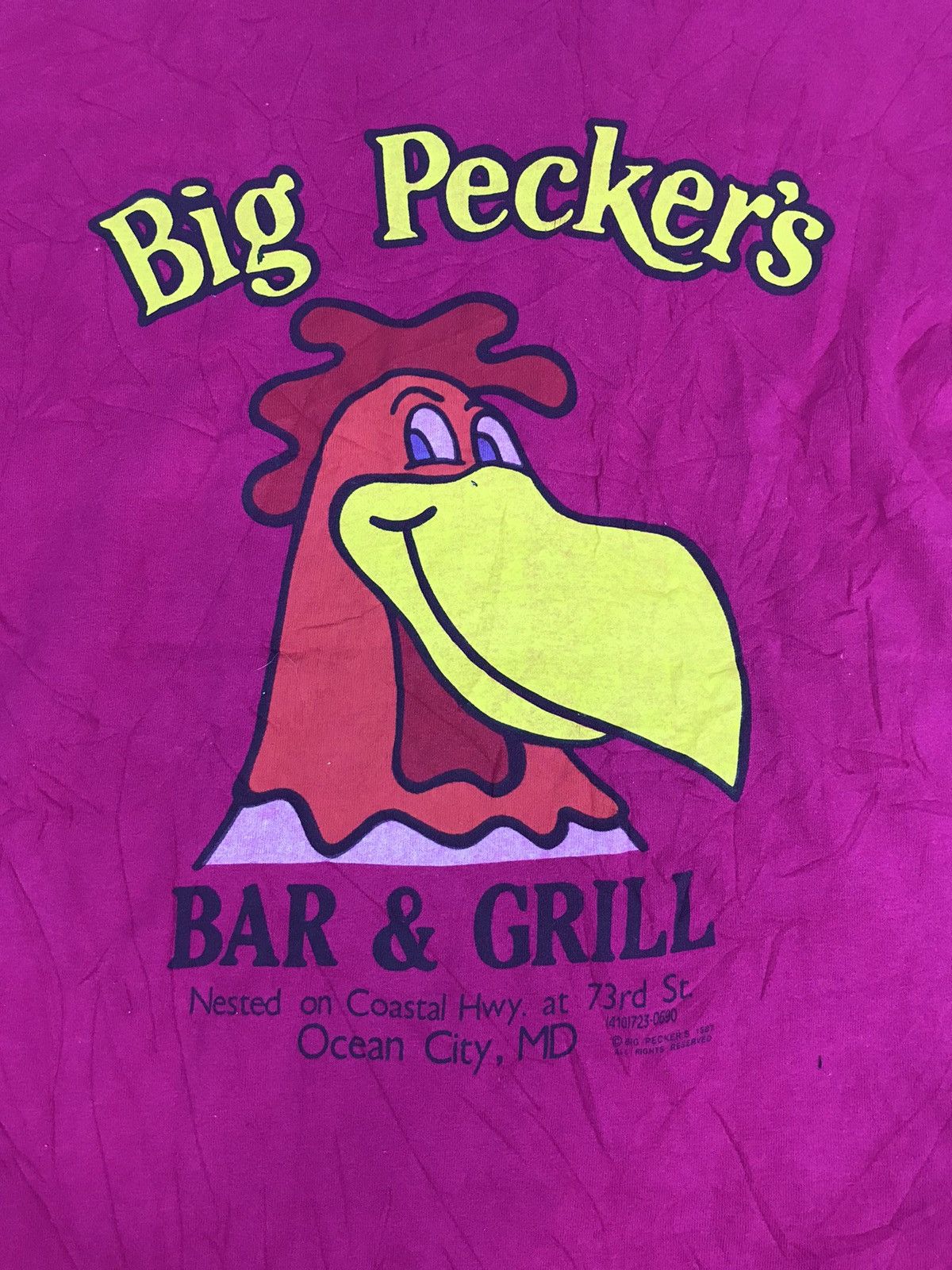 Fruit Of The Loom 80s Man Tee 1987 Big Peckers Bar & Grill Ocean City Logo Size US M / EU 48-50 / 2 - 3 Thumbnail