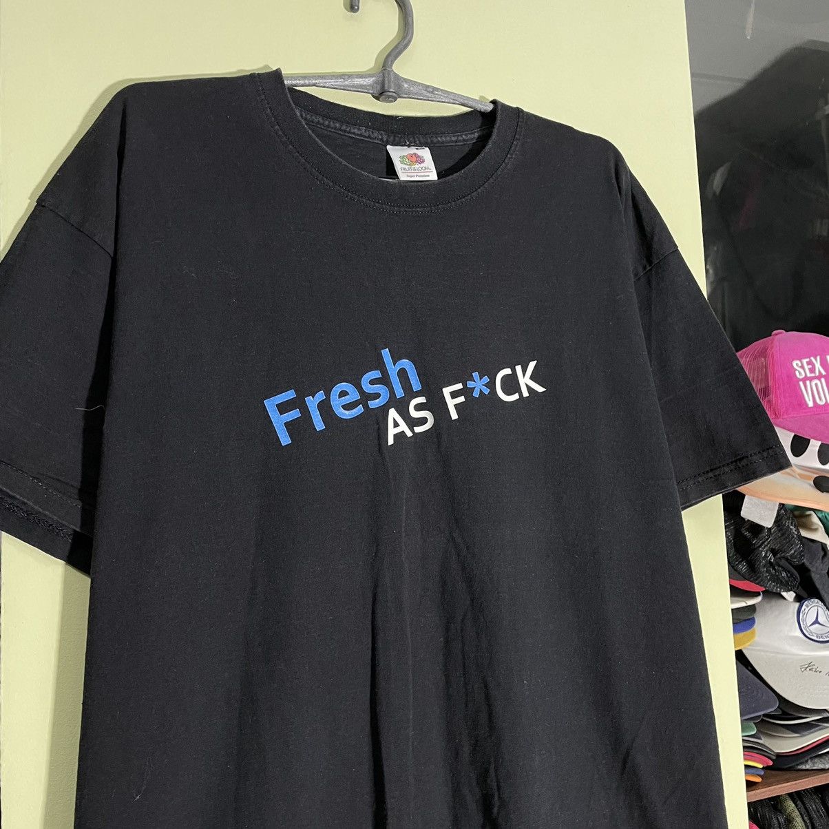 Vintage Vintage 90s Graphic Tee Fresh Fuck Humor Streetwear Baggy M Size US M / EU 48-50 / 2 - 4 Thumbnail
