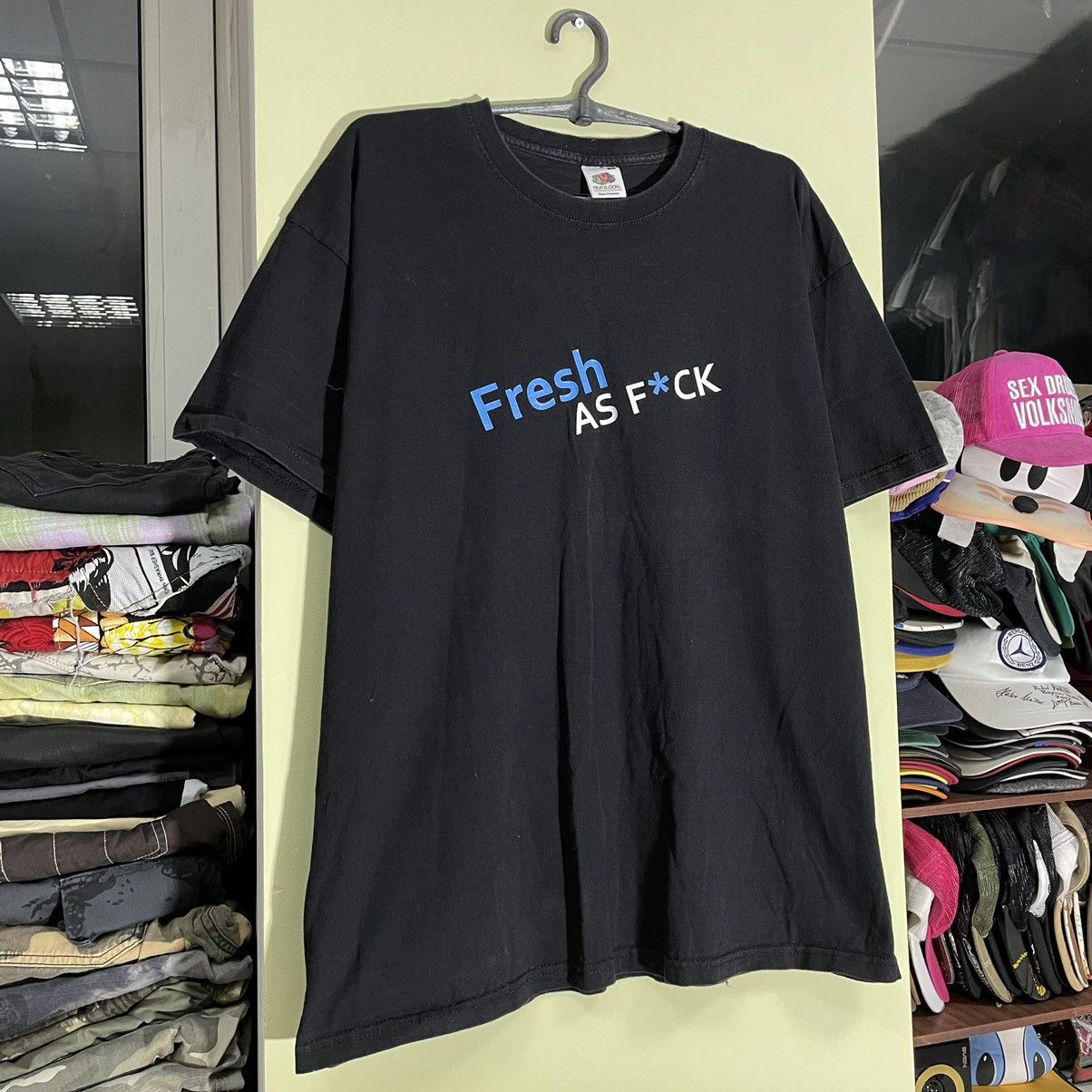 Vintage Vintage 90s Graphic Tee Fresh Fuck Humor Streetwear Baggy M Size US M / EU 48-50 / 2 - 3 Thumbnail