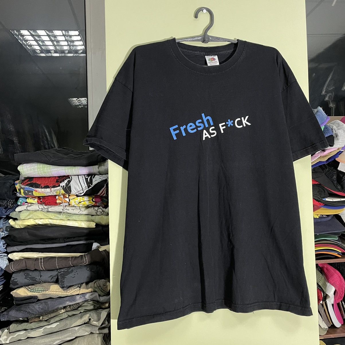 Vintage Vintage 90s Graphic Tee Fresh Fuck Humor Streetwear Baggy M Size US M / EU 48-50 / 2 - 2 Thumbnail
