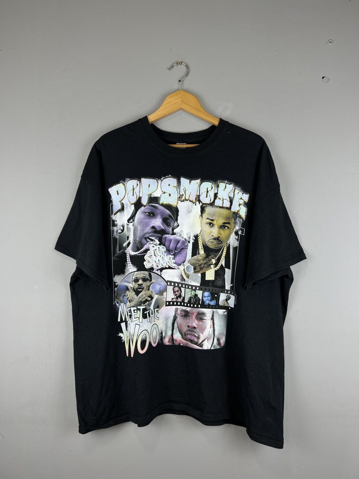 Band Tees × Rap Tees × Vintage Vtg POP SMOKE Meet the Woo tee Drill and travis gangster Size US XXL / EU 58 / 5 - 1 Thumbnail