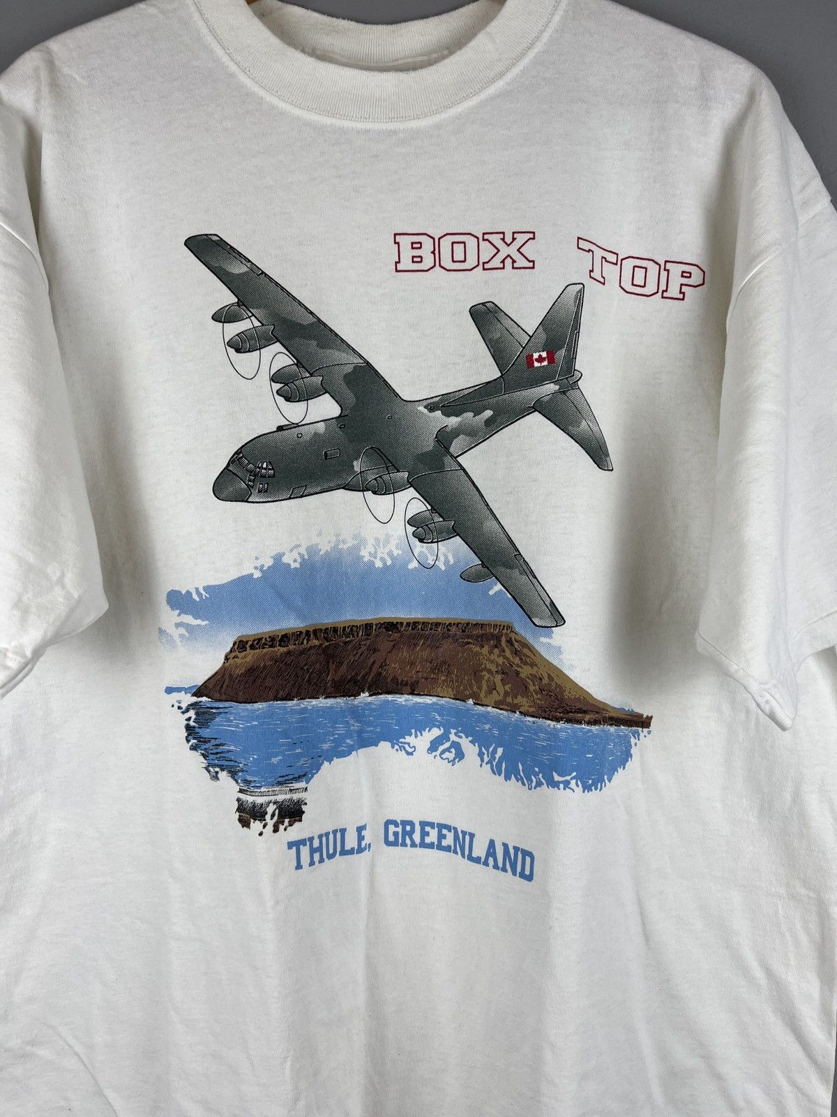 Vintage Vtg Box Top Thule Grenland 1990 tee War flyer from Canada Size US XL / EU 56 / 4 - 2 Thumbnail
