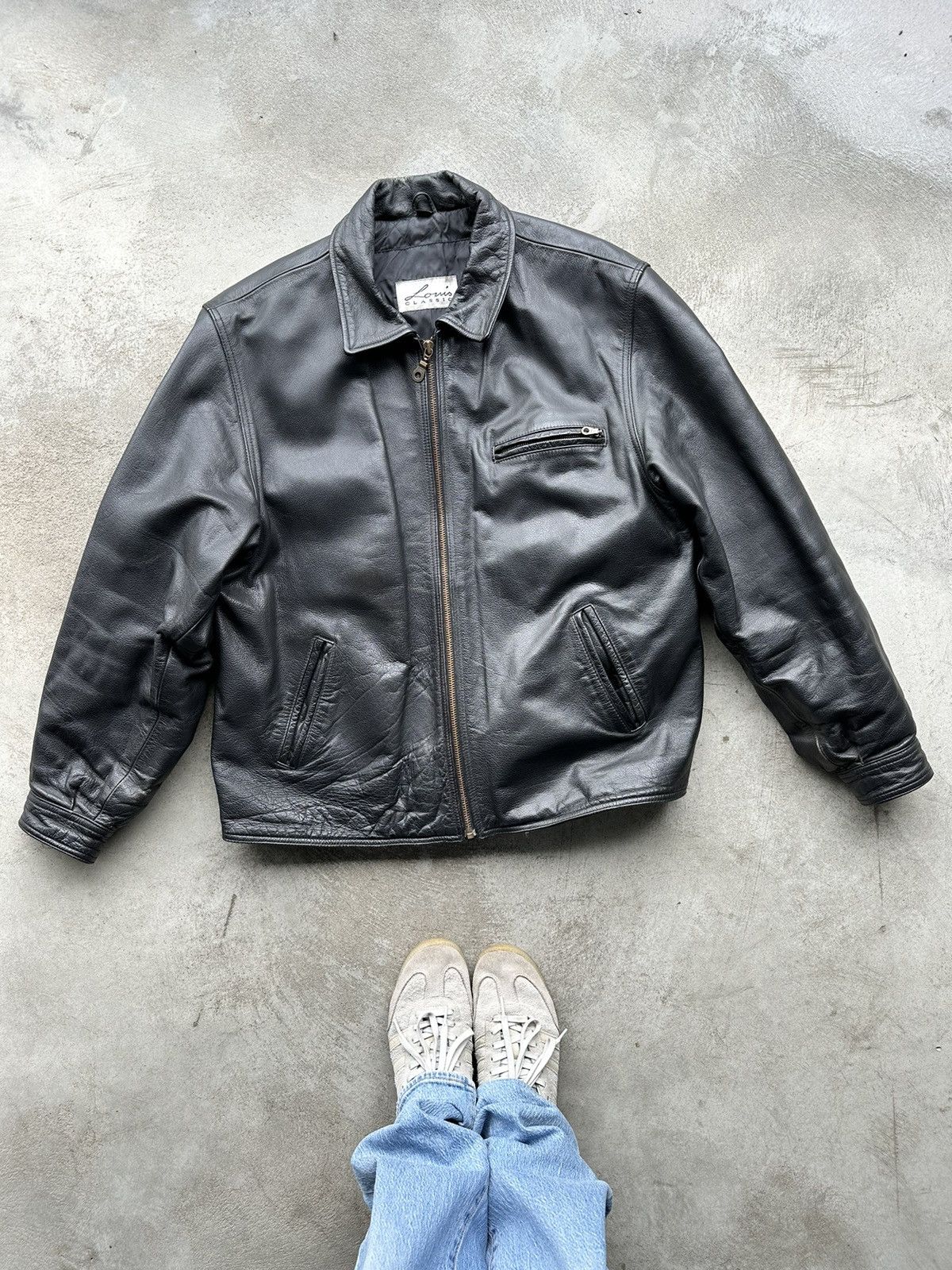 Pre-owned Leather Jacket X Vintage Leather Jacket In Black