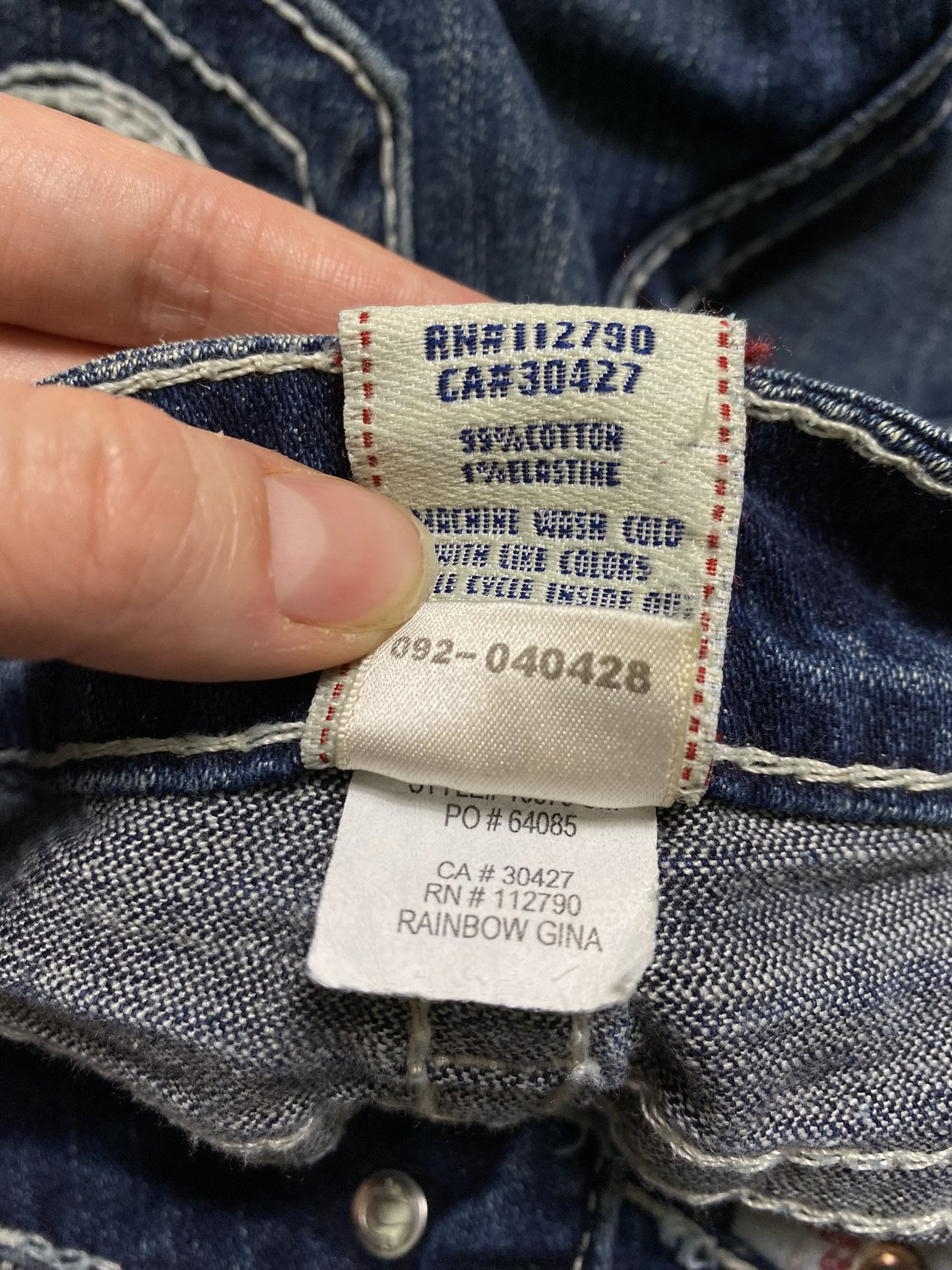 True Religion × Vintage True religion white stitch denim vintage y2k streetwear Size 29" - 8 Thumbnail