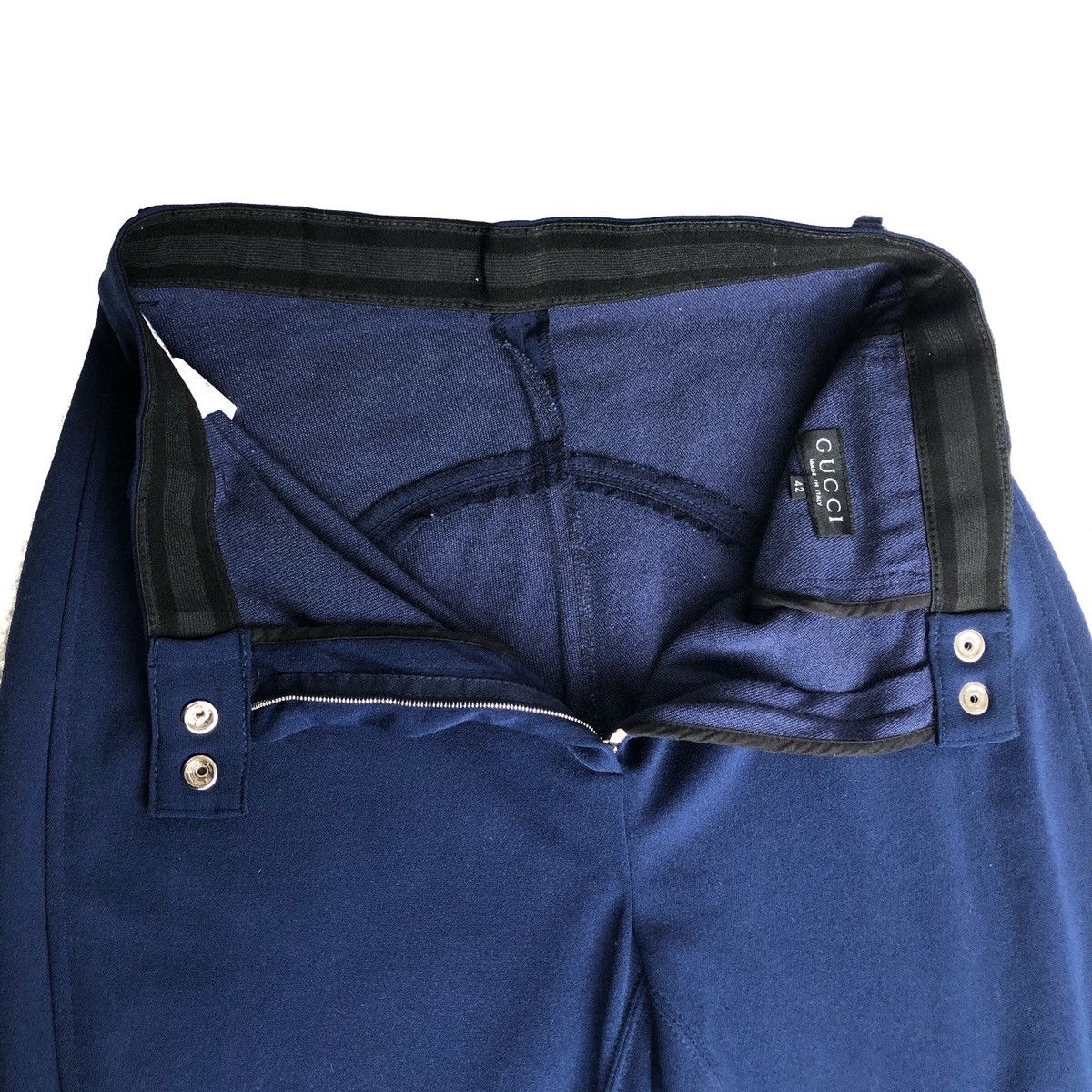 Gucci 🔥Vintage 90s GUCCI Blue Black Stretchy Knit Casual Pant Size 28" / US 6 / IT 42 - 8 Thumbnail