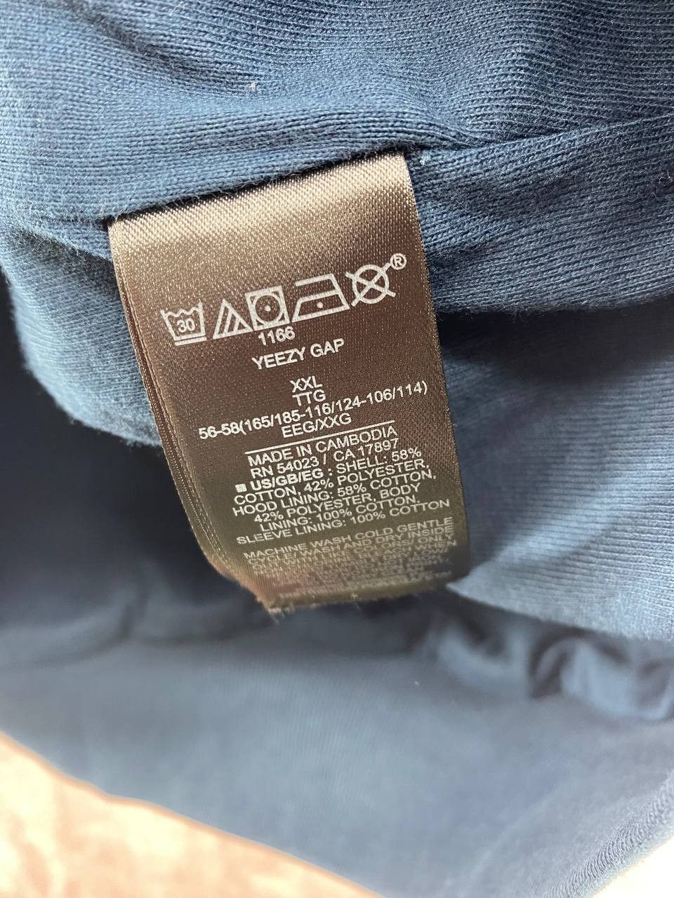Gap × Kanye West YEEZY Gap by Balenciaga Shrunken Hoodie Dark Blue XXL Size US XXL / EU 58 / 5 - 8 Thumbnail